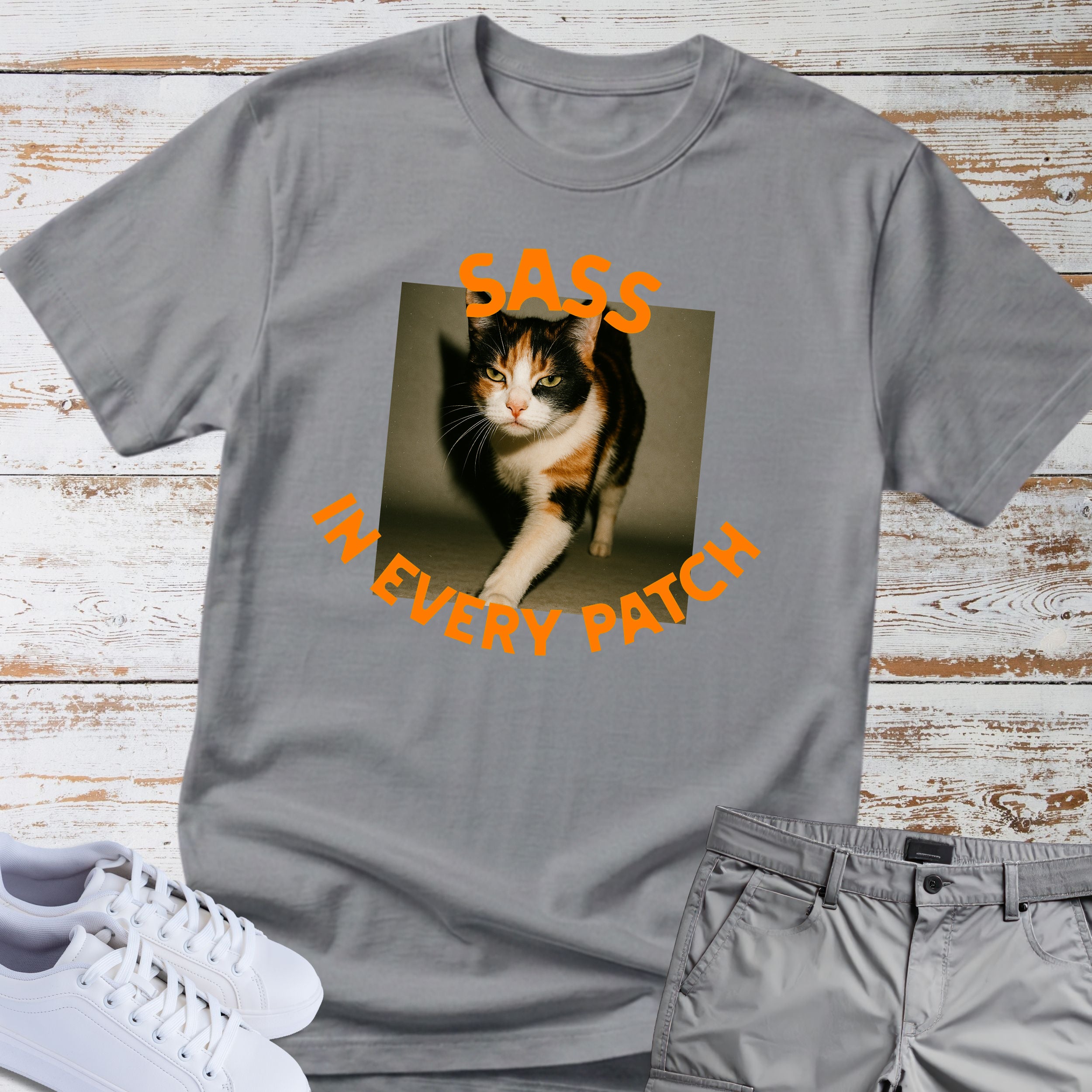 Cat "Sass in Every Patch" T-shirt