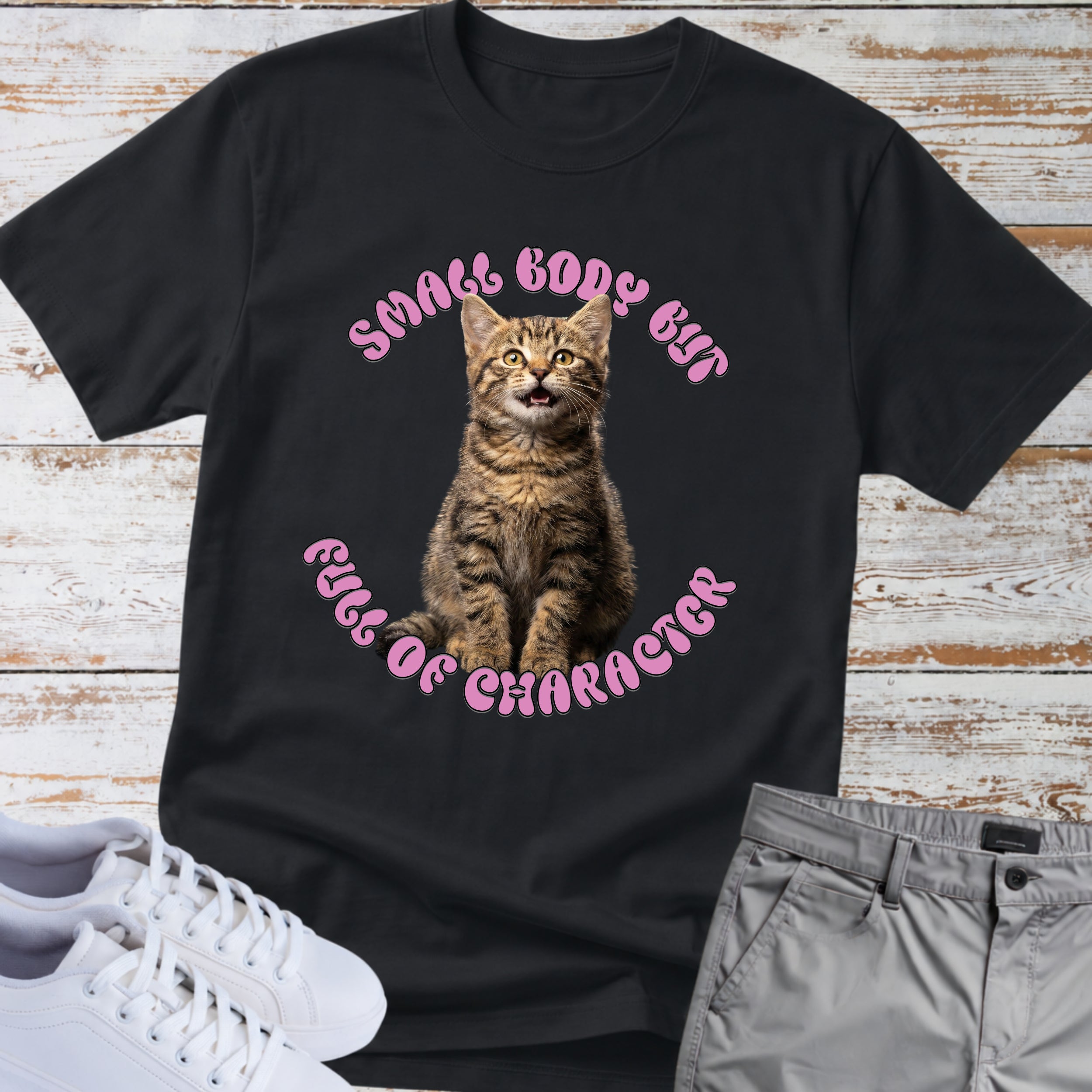 Cat "Small Body, But Full of Character" T-shirt