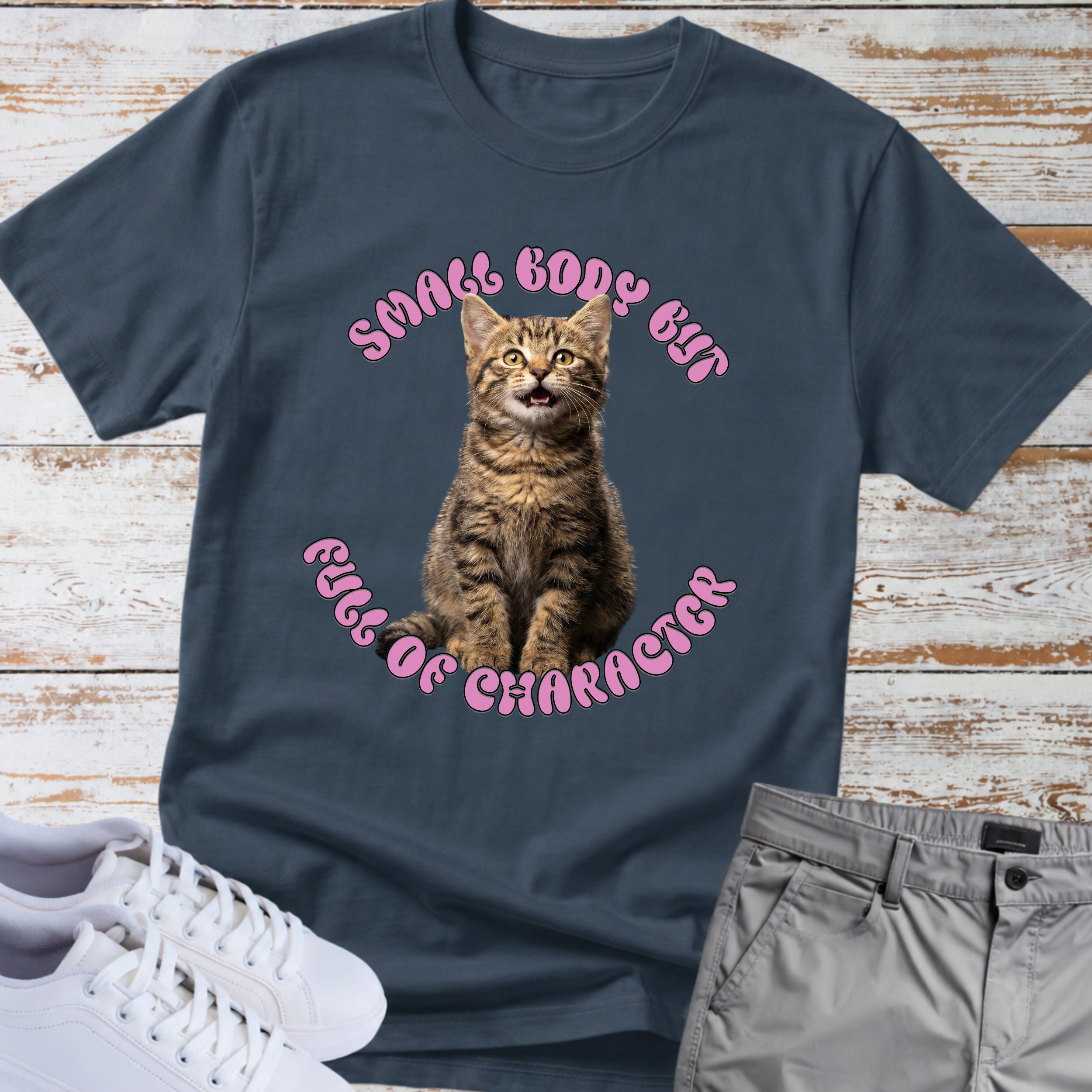 Cat "Small Body, But Full of Character" T-shirt
