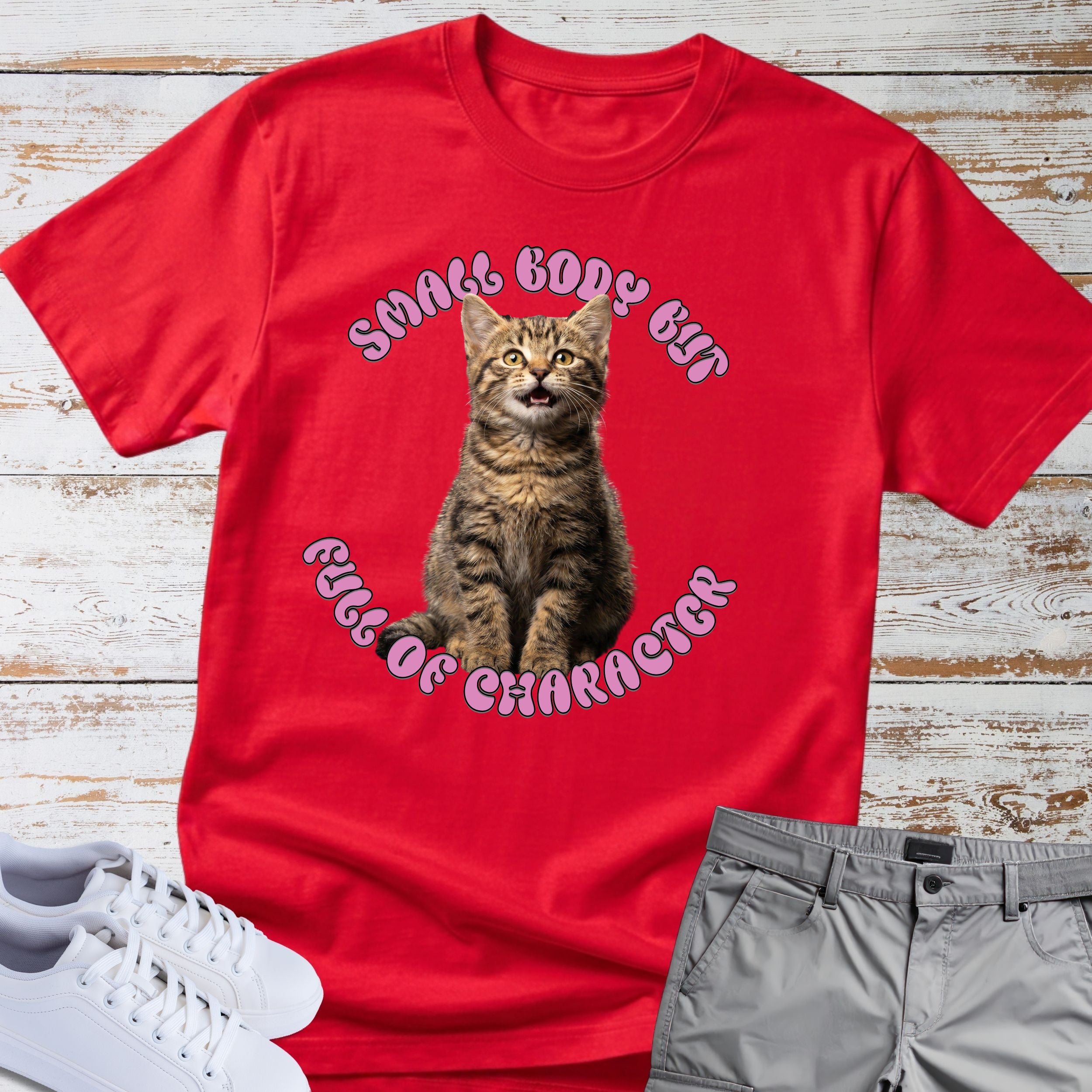 Cat "Small Body, But Full of Character" T-shirt