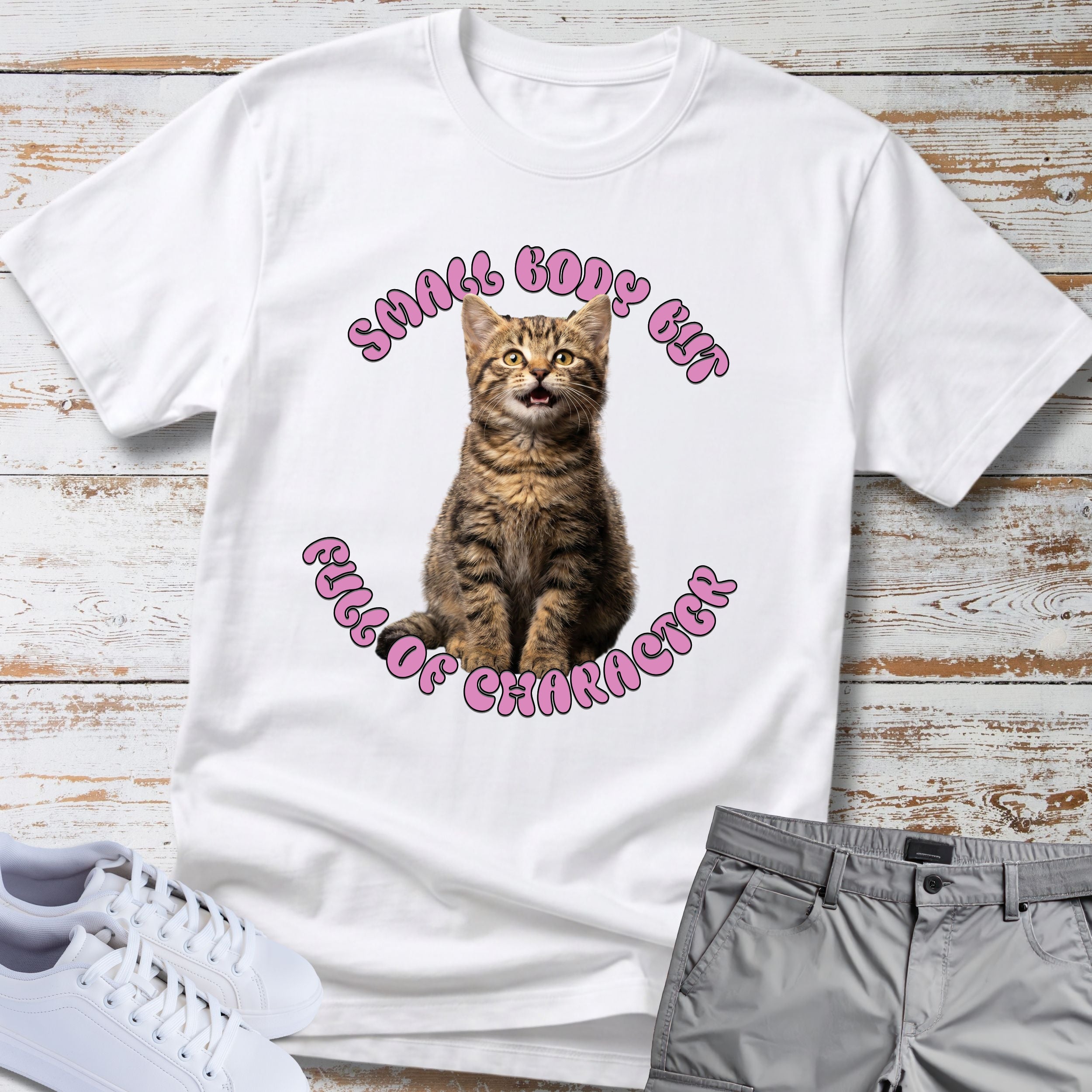 Cat "Small Body, But Full of Character" T-shirt