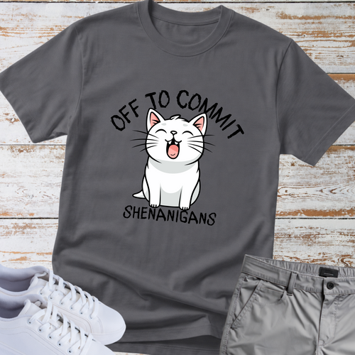 Cat Off to Commit Shenanigans T-Shirt