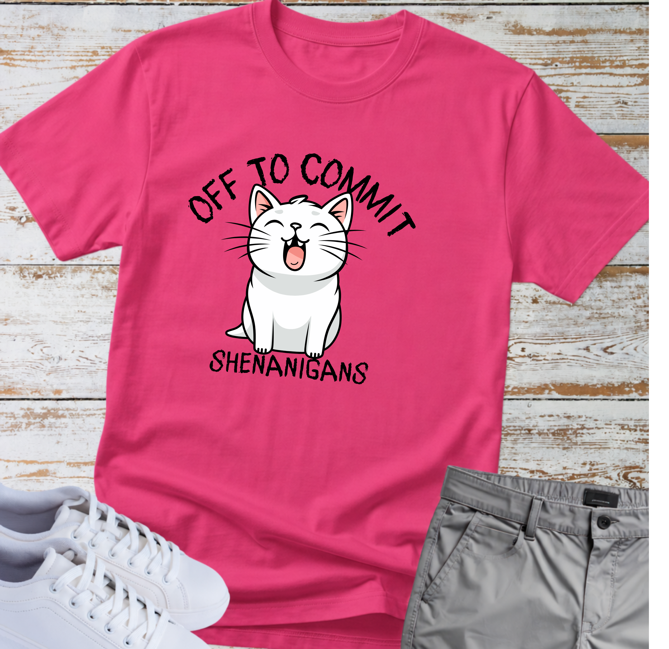 Cat Off to Commit Shenanigans T-Shirt