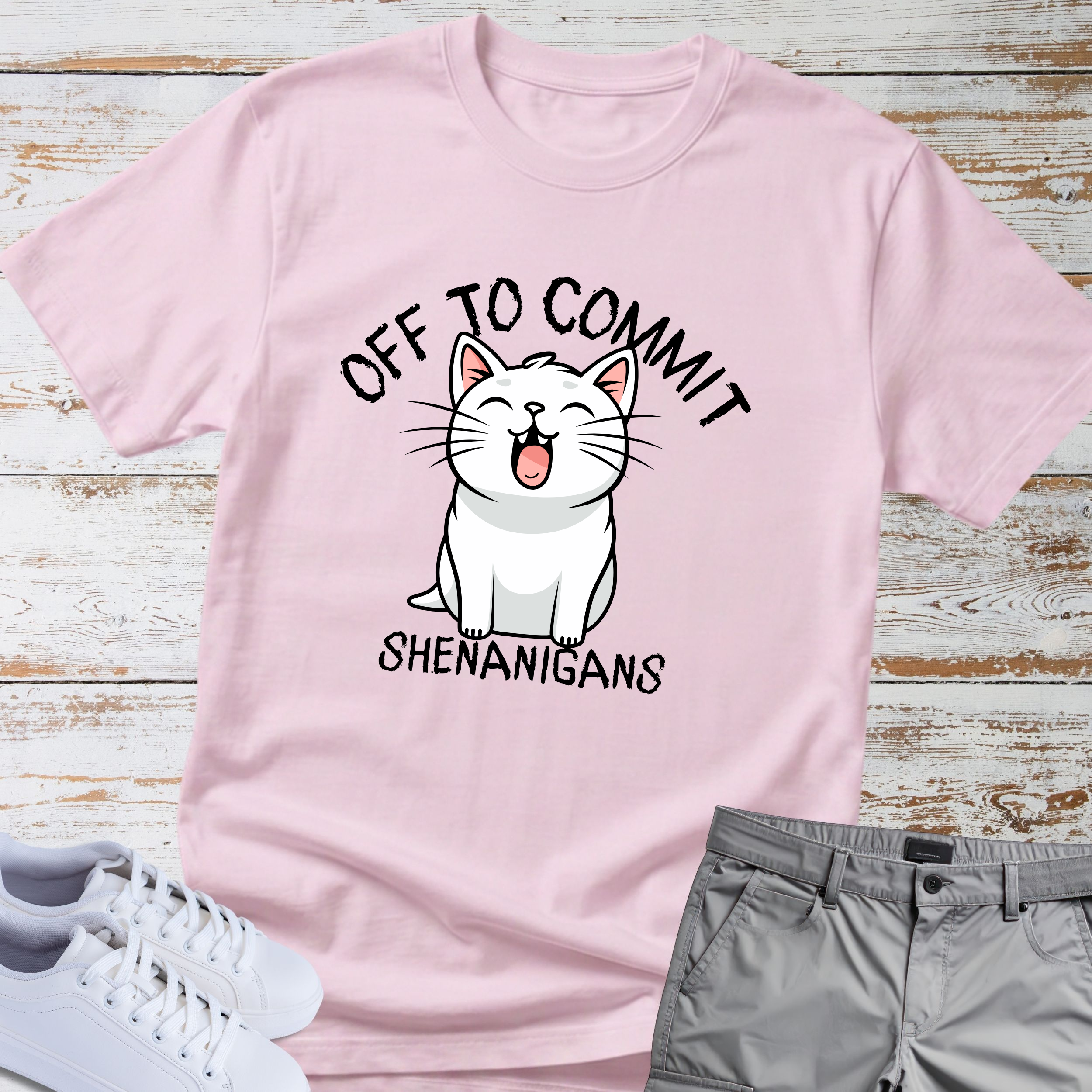 Cat Off to Commit Shenanigans T-Shirt