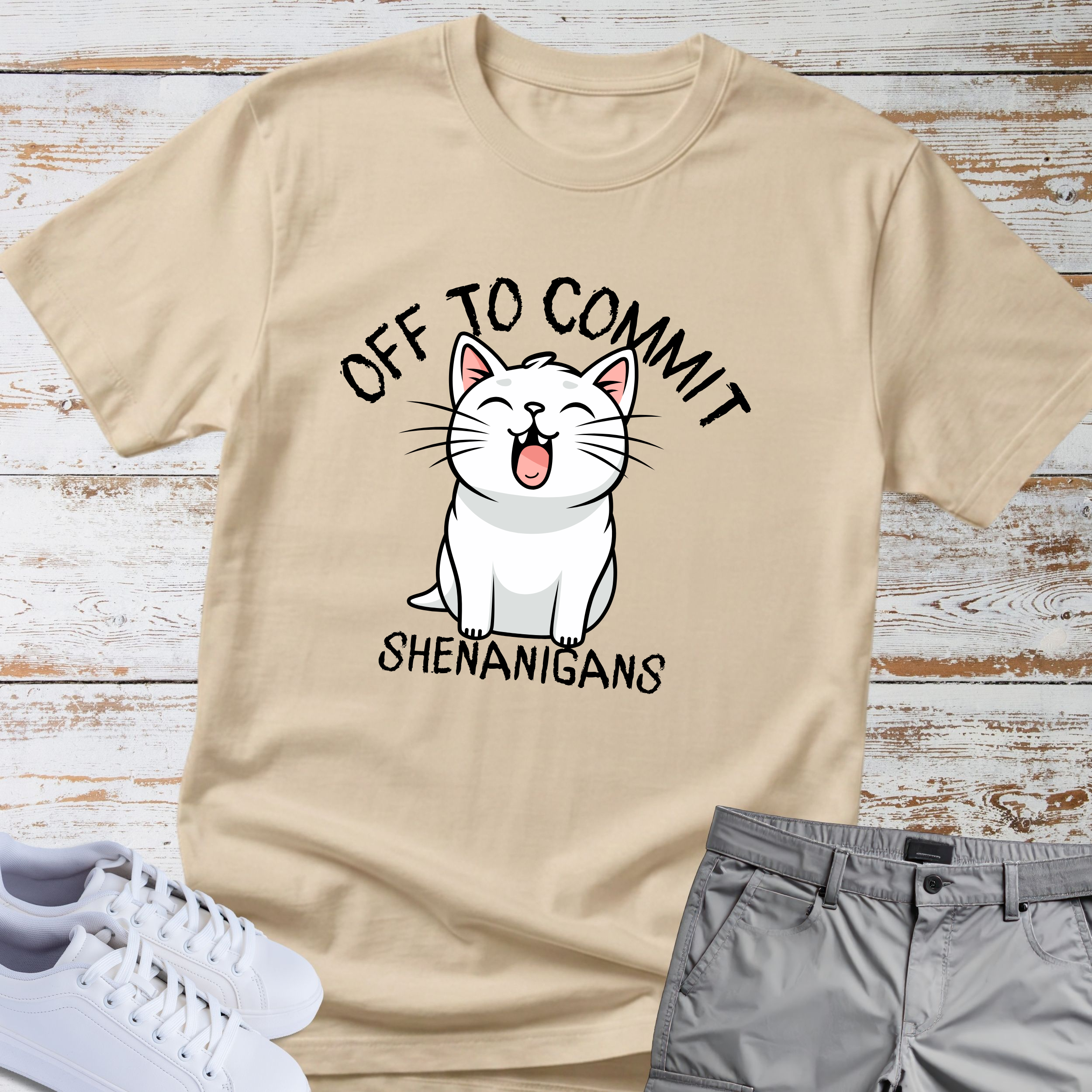 Cat Off to Commit Shenanigans T-Shirt