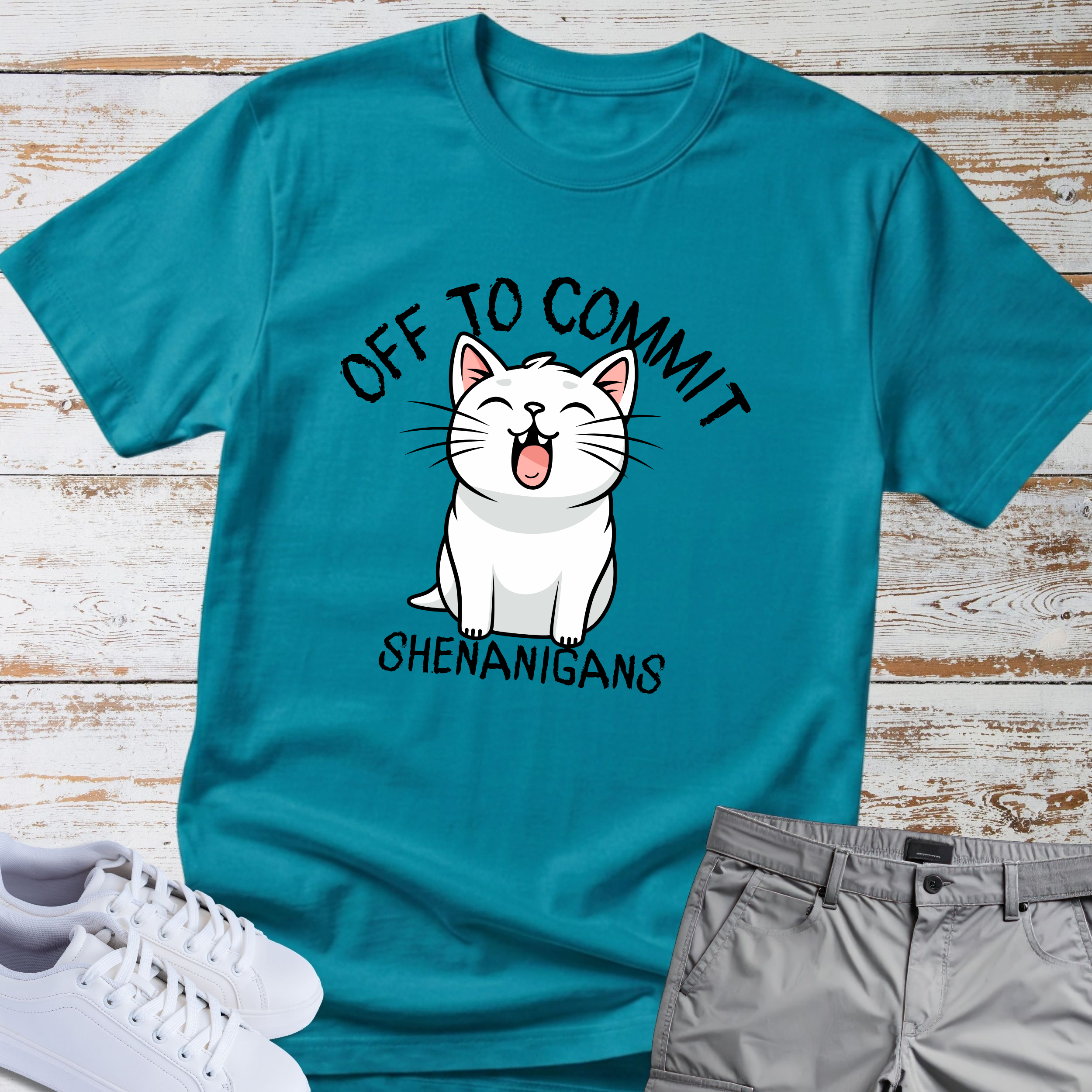 Cat Off to Commit Shenanigans T-Shirt
