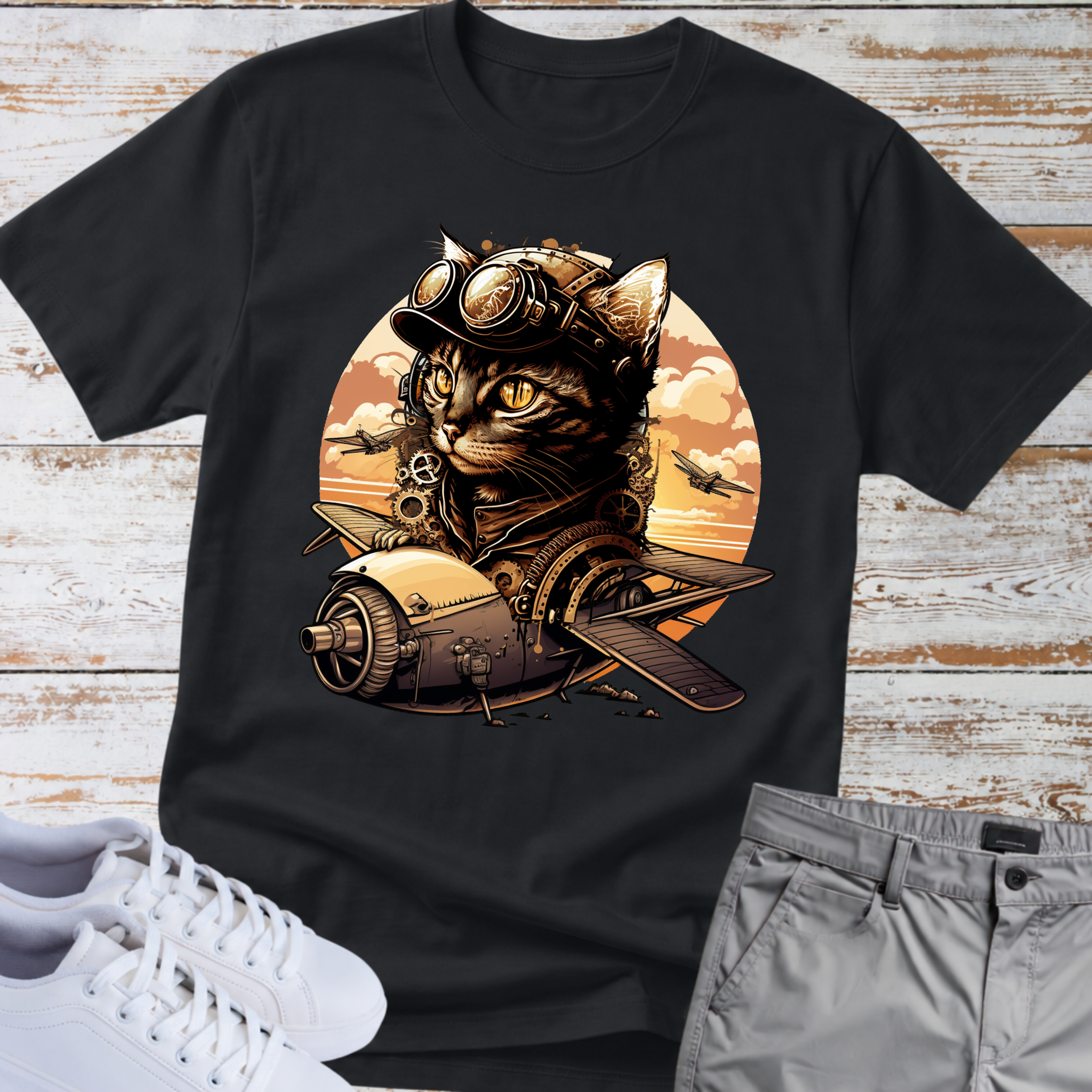 Vintage Aviator Cat Tee