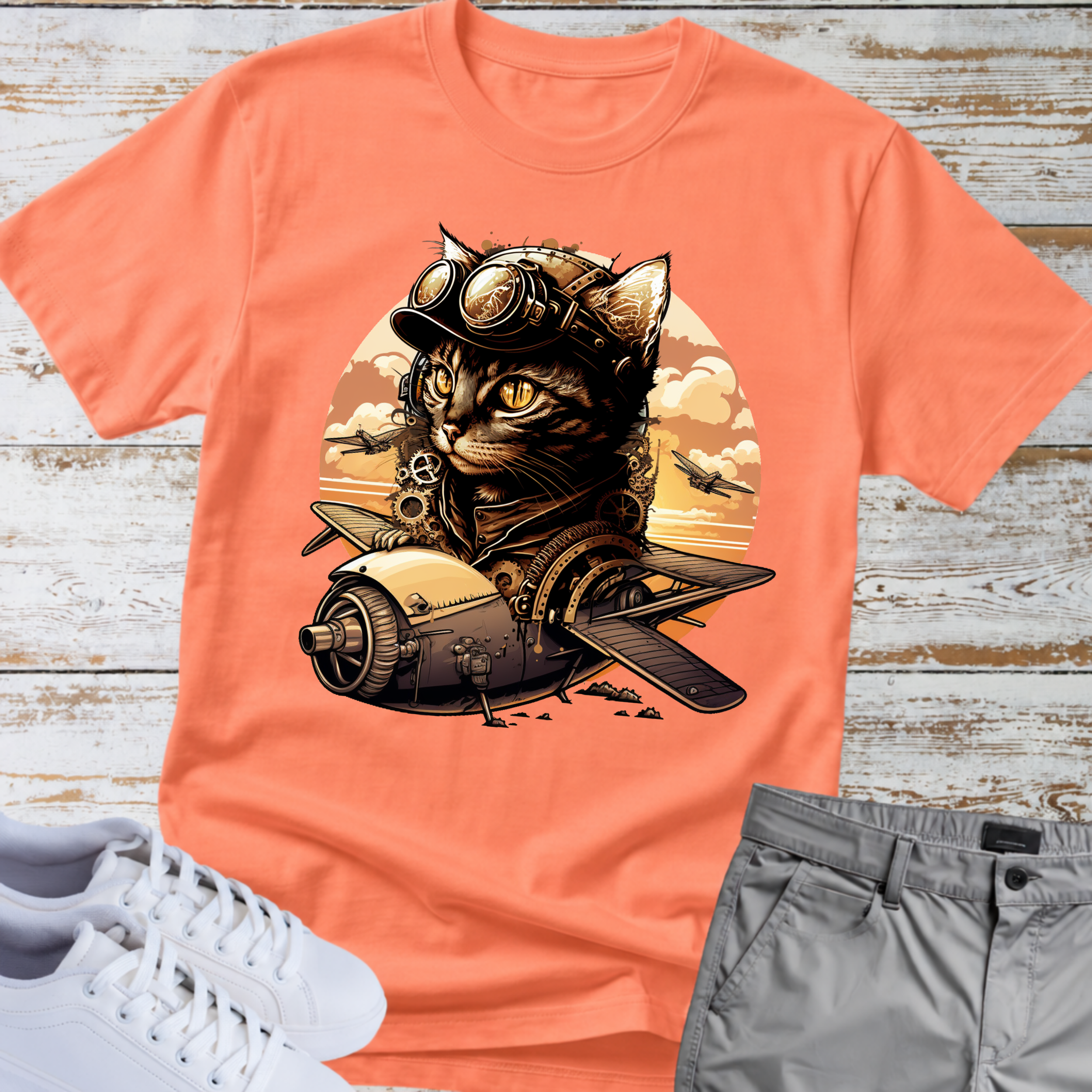 Vintage Aviator Cat Tee