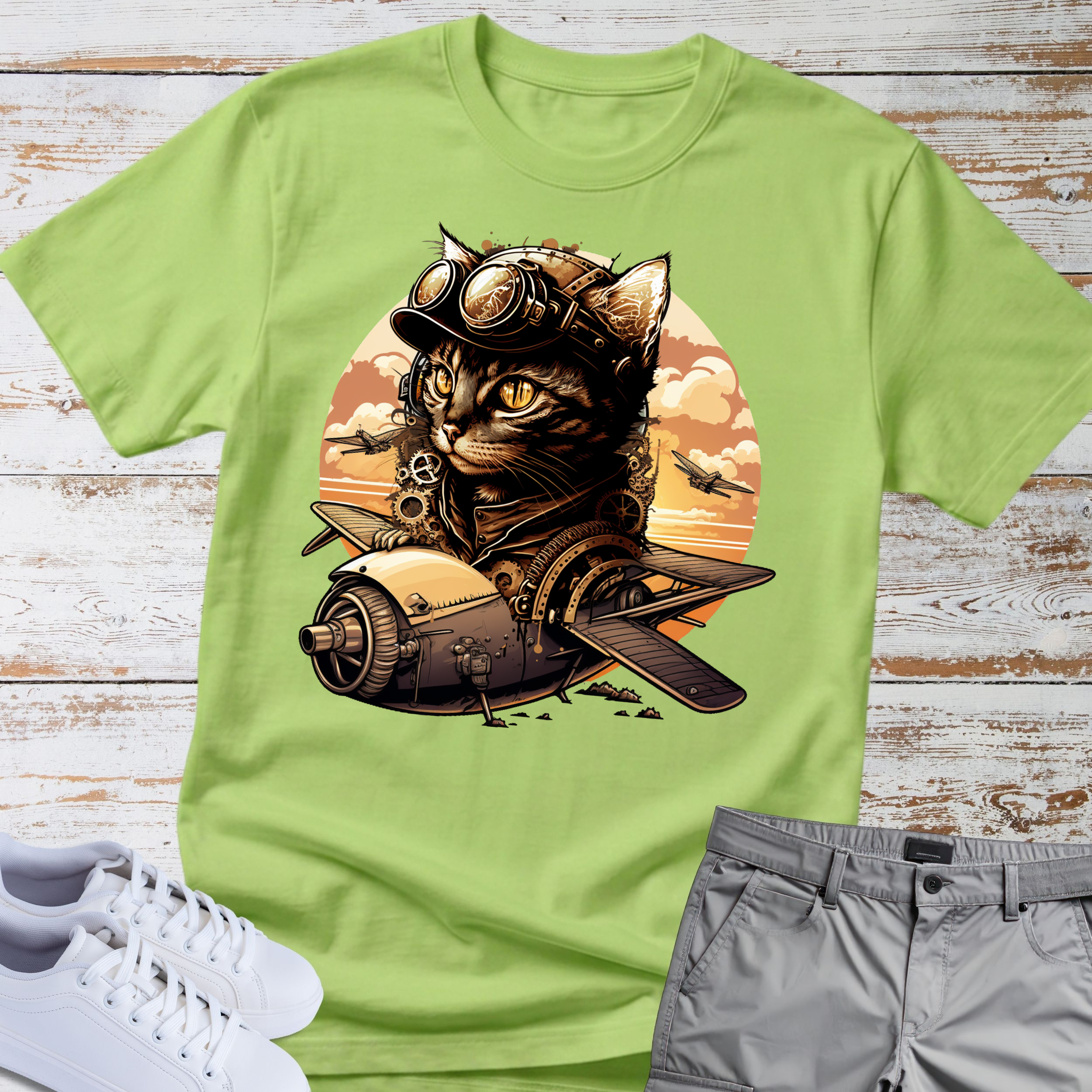 Vintage Aviator Cat Tee