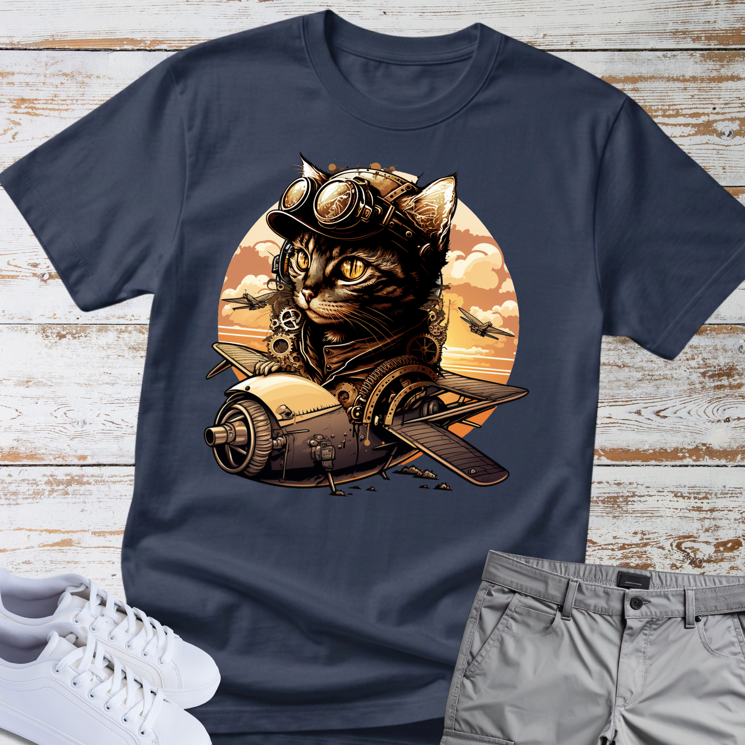 Vintage Aviator Cat Tee