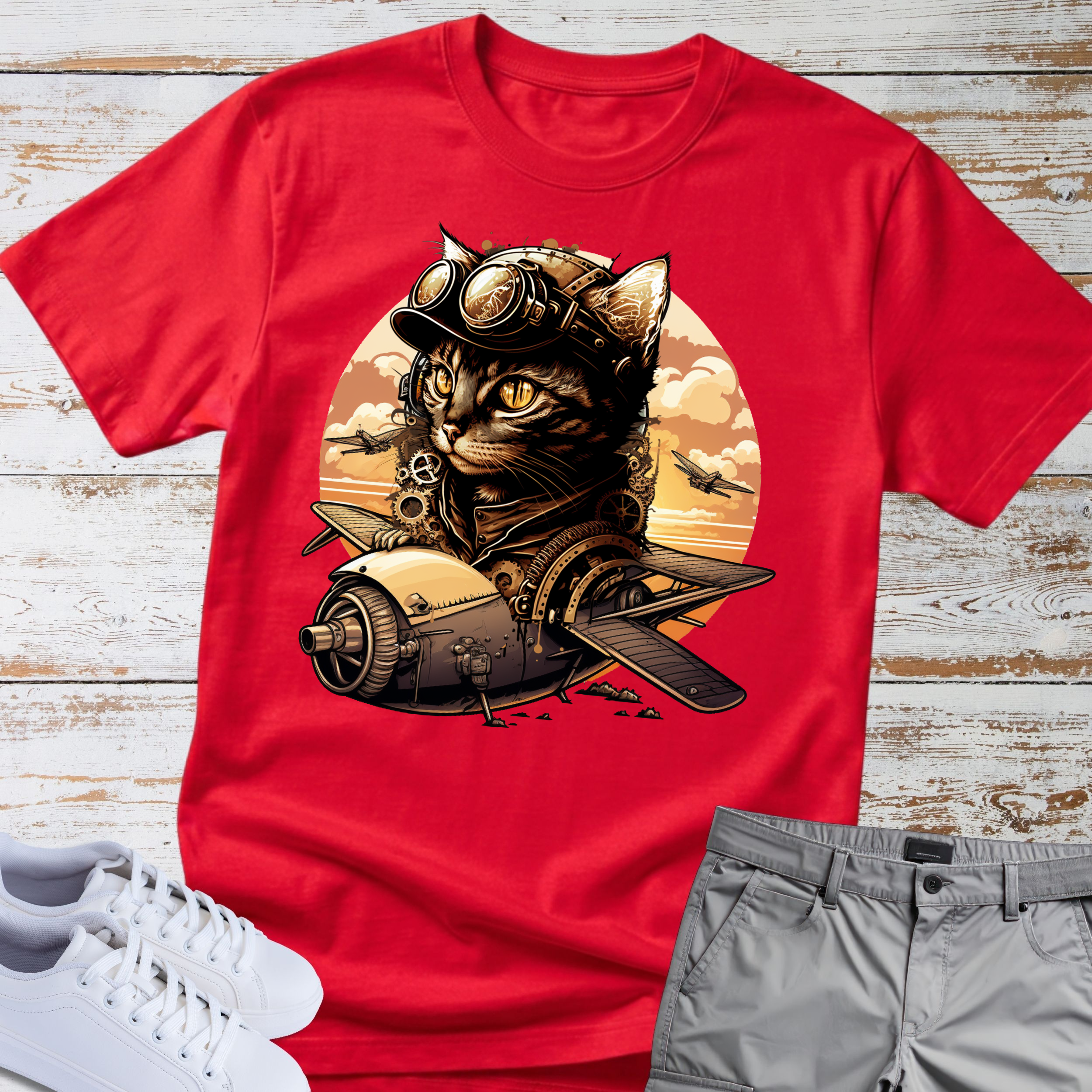 Vintage Aviator Cat Tee