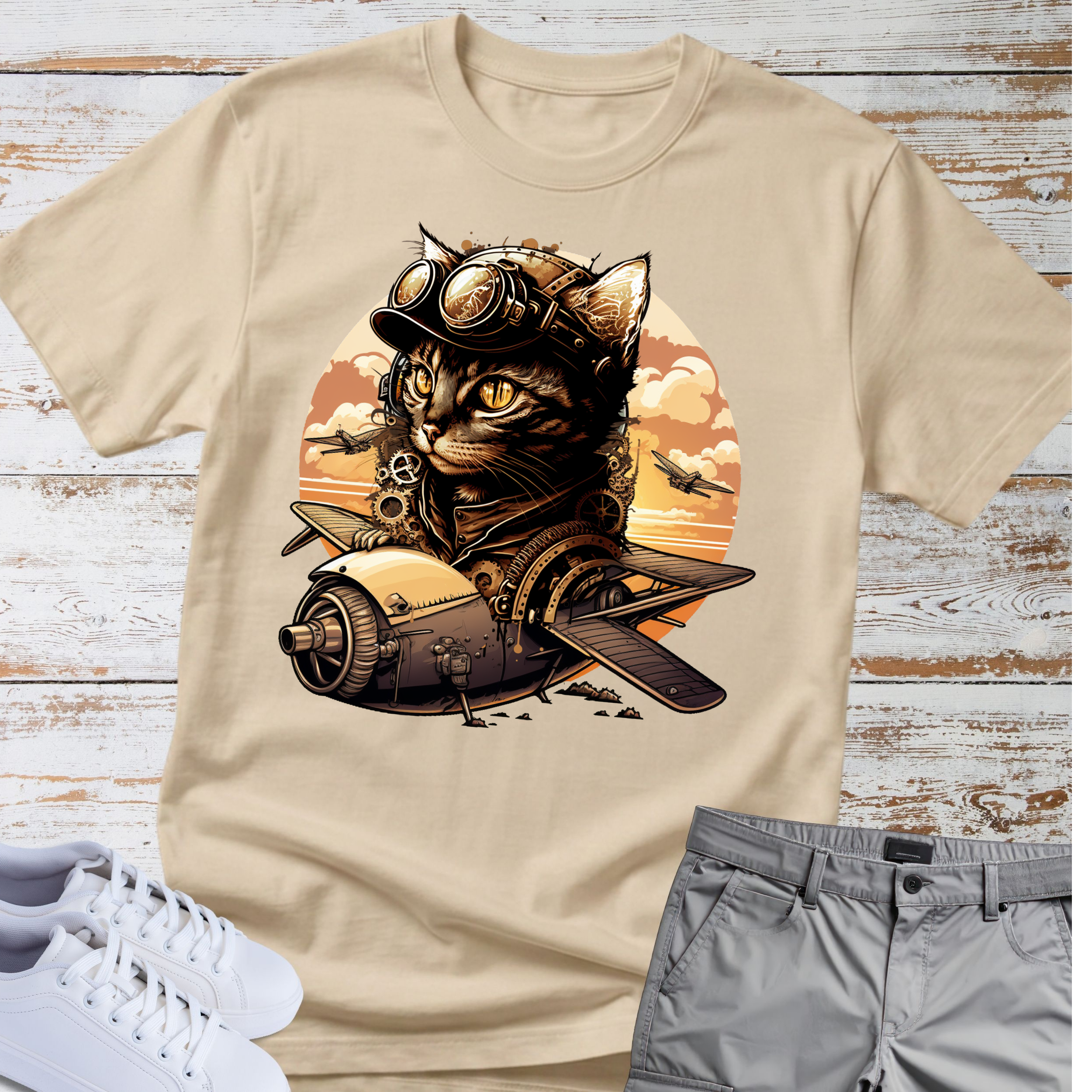 Vintage Aviator Cat Tee