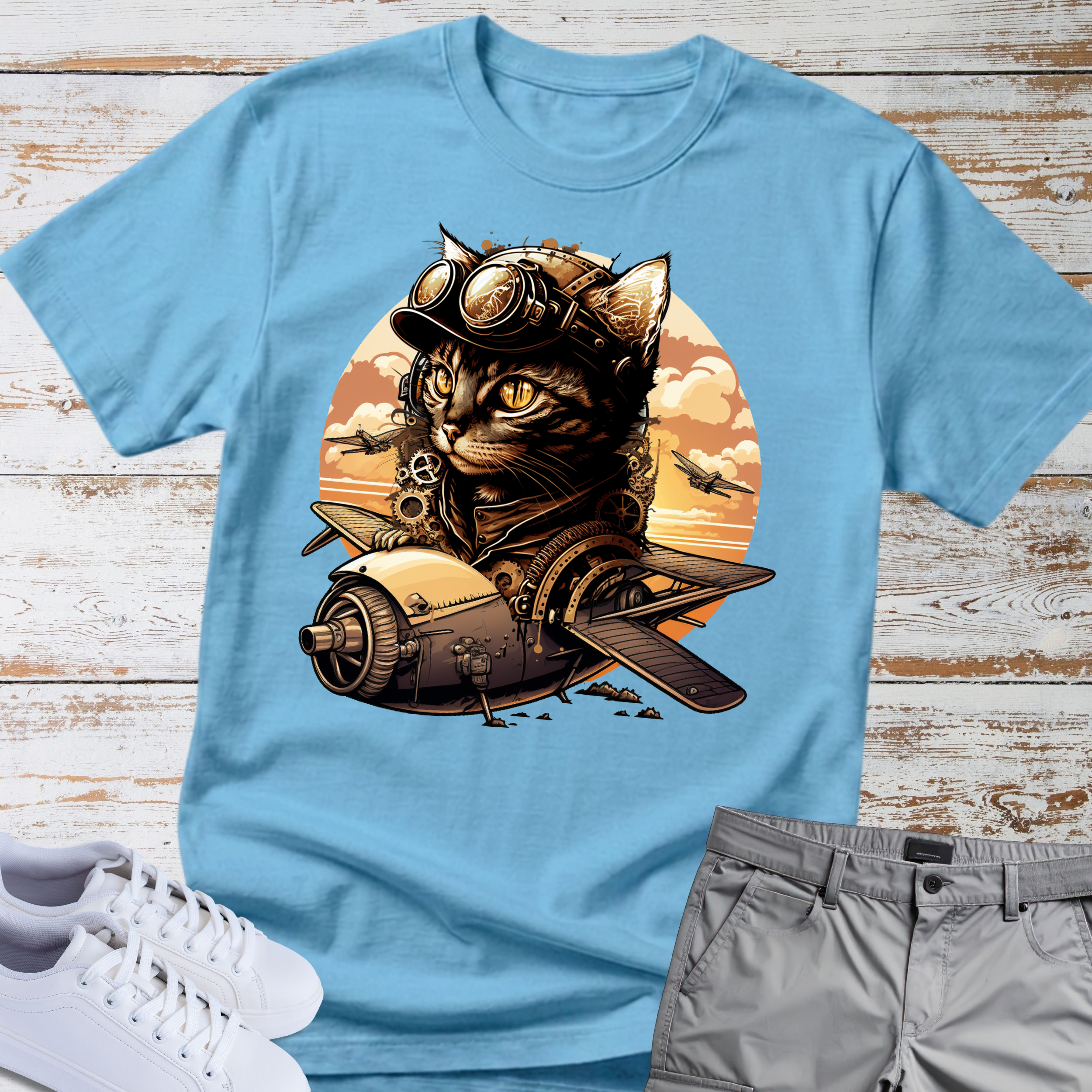 Vintage Aviator Cat Tee