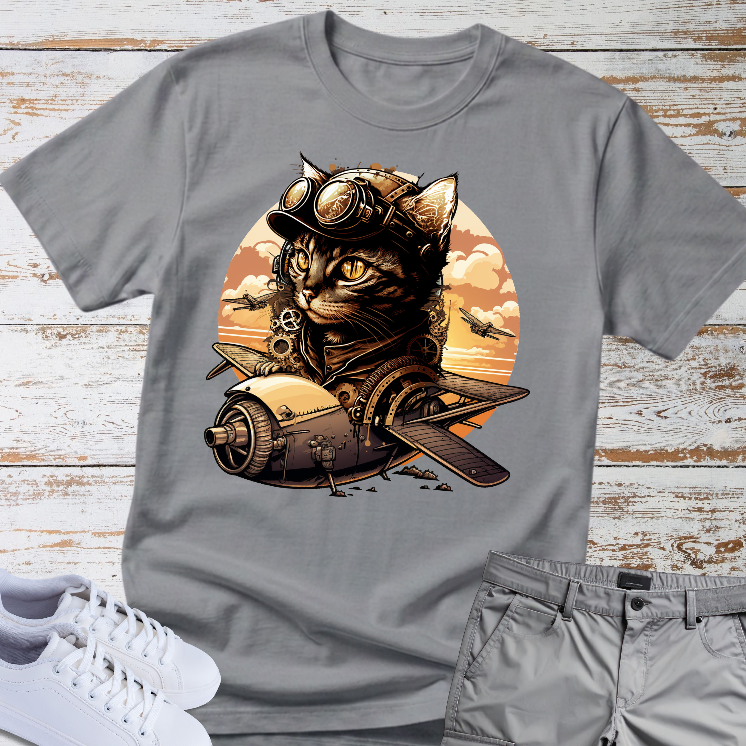 Vintage Aviator Cat Tee