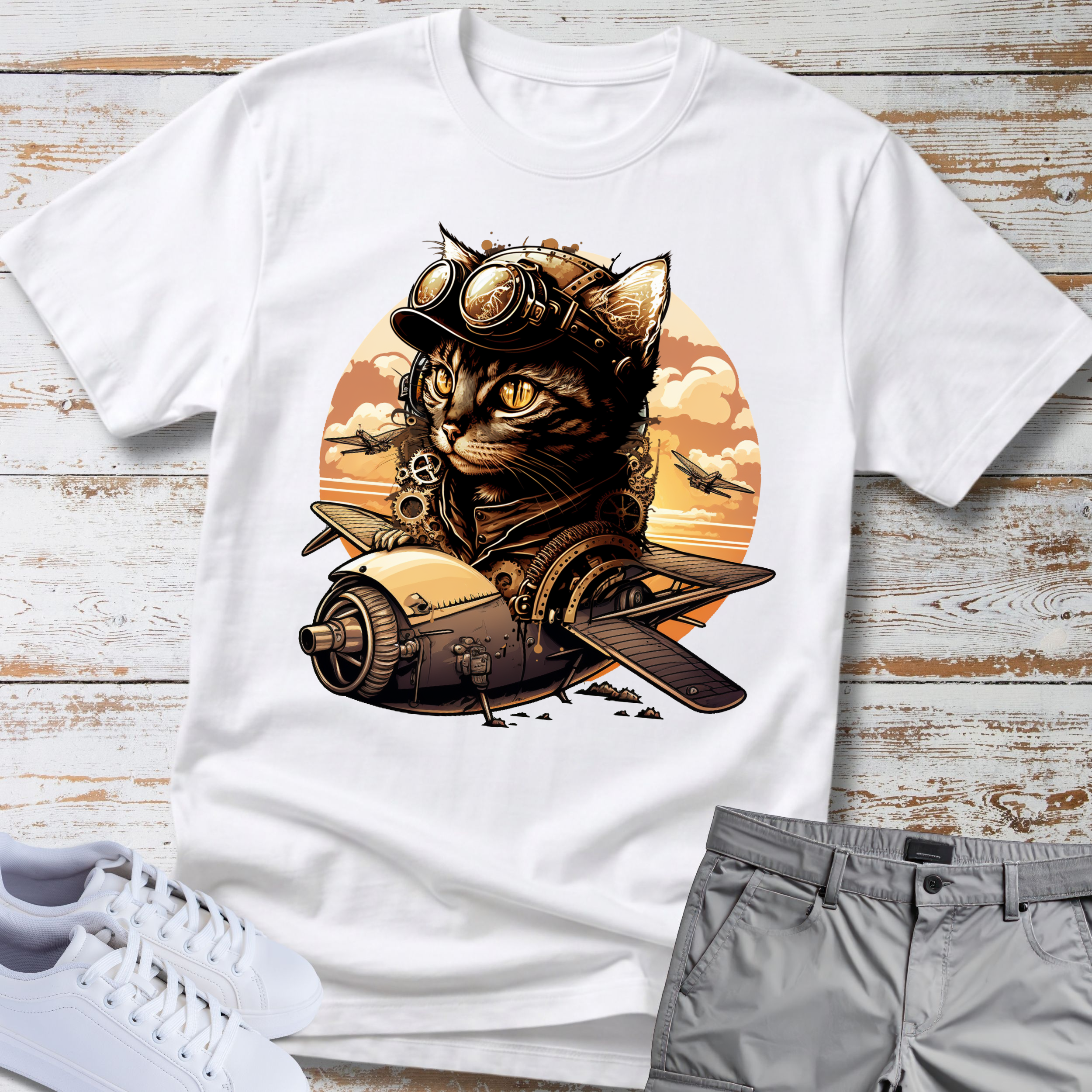 Vintage Aviator Cat Tee