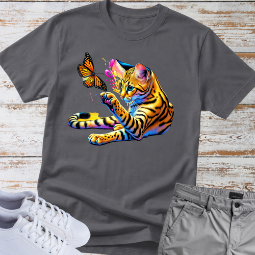 Bengal Cat & Butterfly T-Shirt