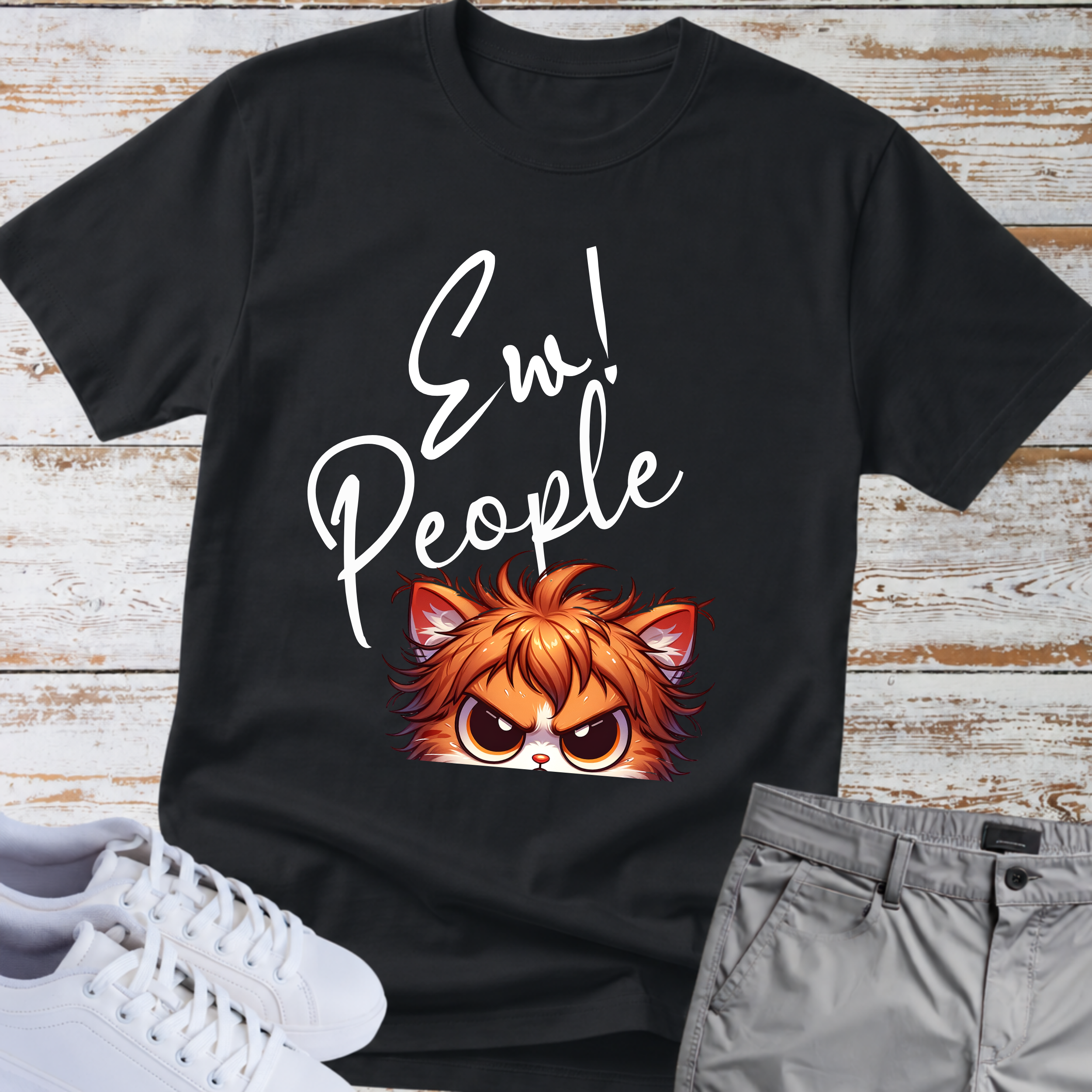 Ew! People Cute Introvert Angry Cat T-Shirt