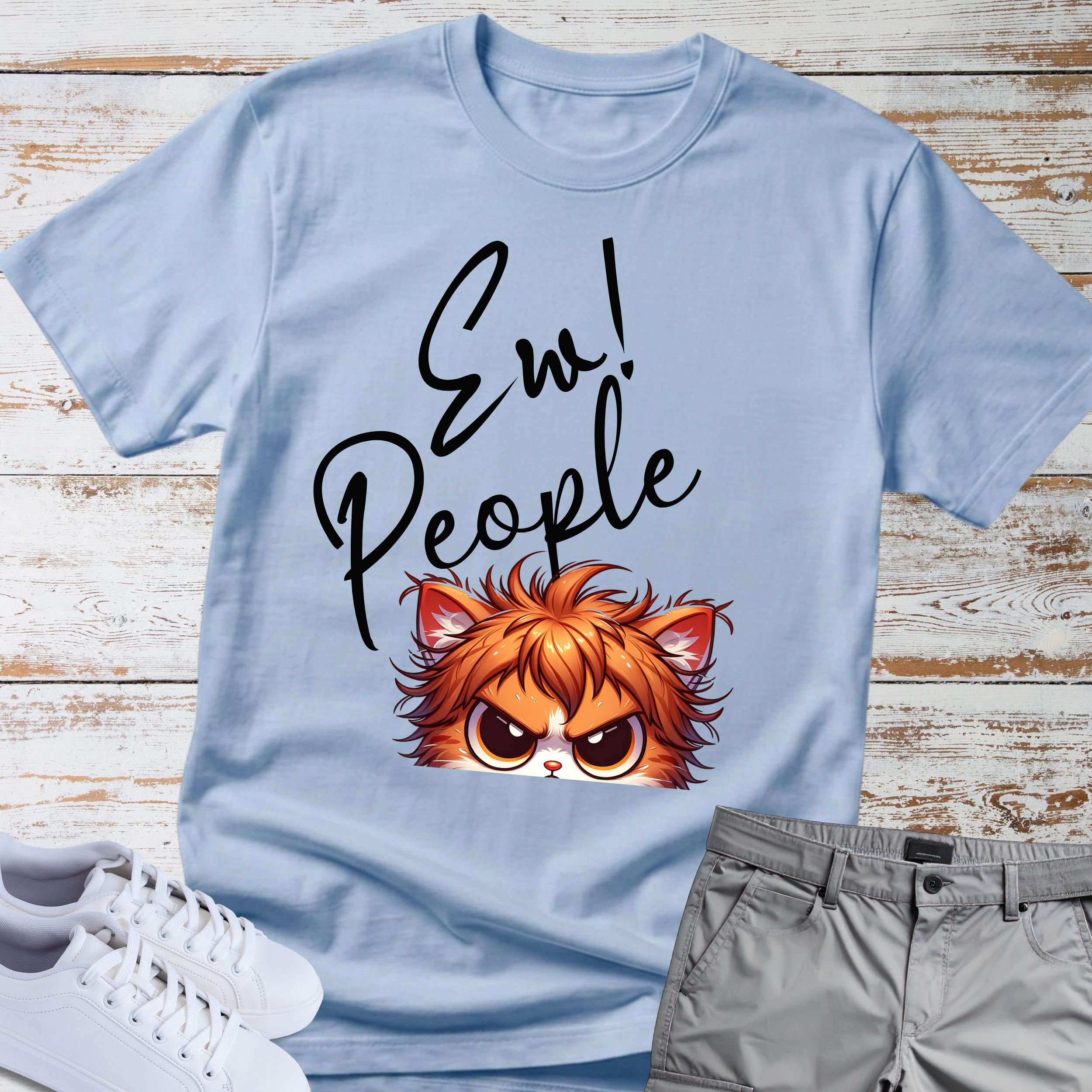 Ew! People Cute Introvert Angry Cat T-Shirt
