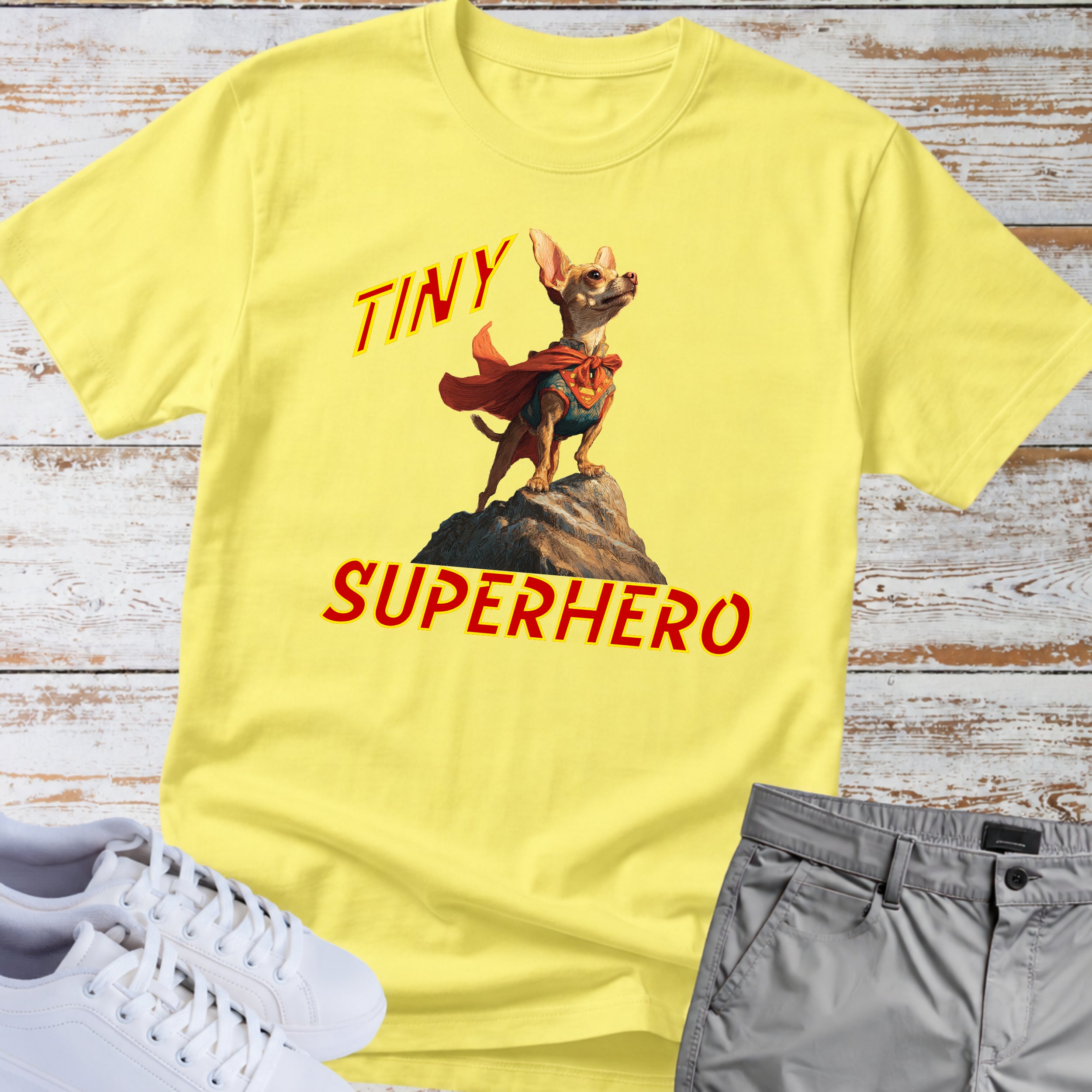 Chihuahua Tiny Superhero T-Shirt