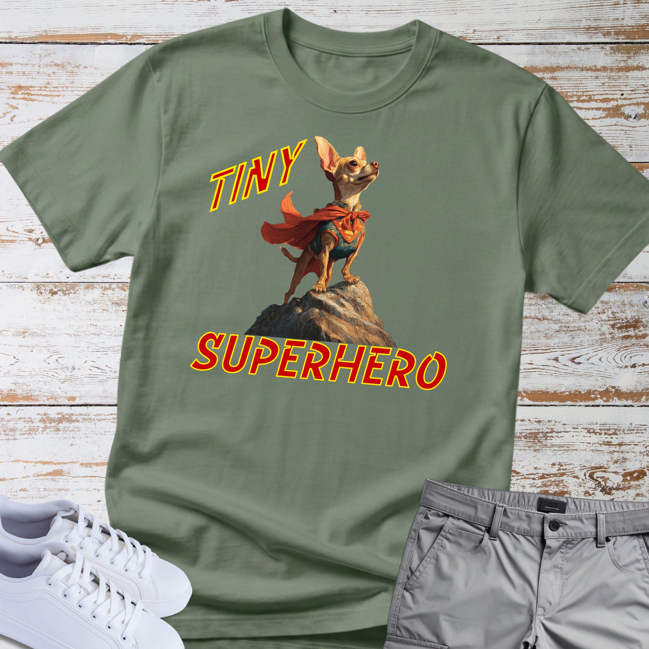 Chihuahua Tiny Superhero T-Shirt