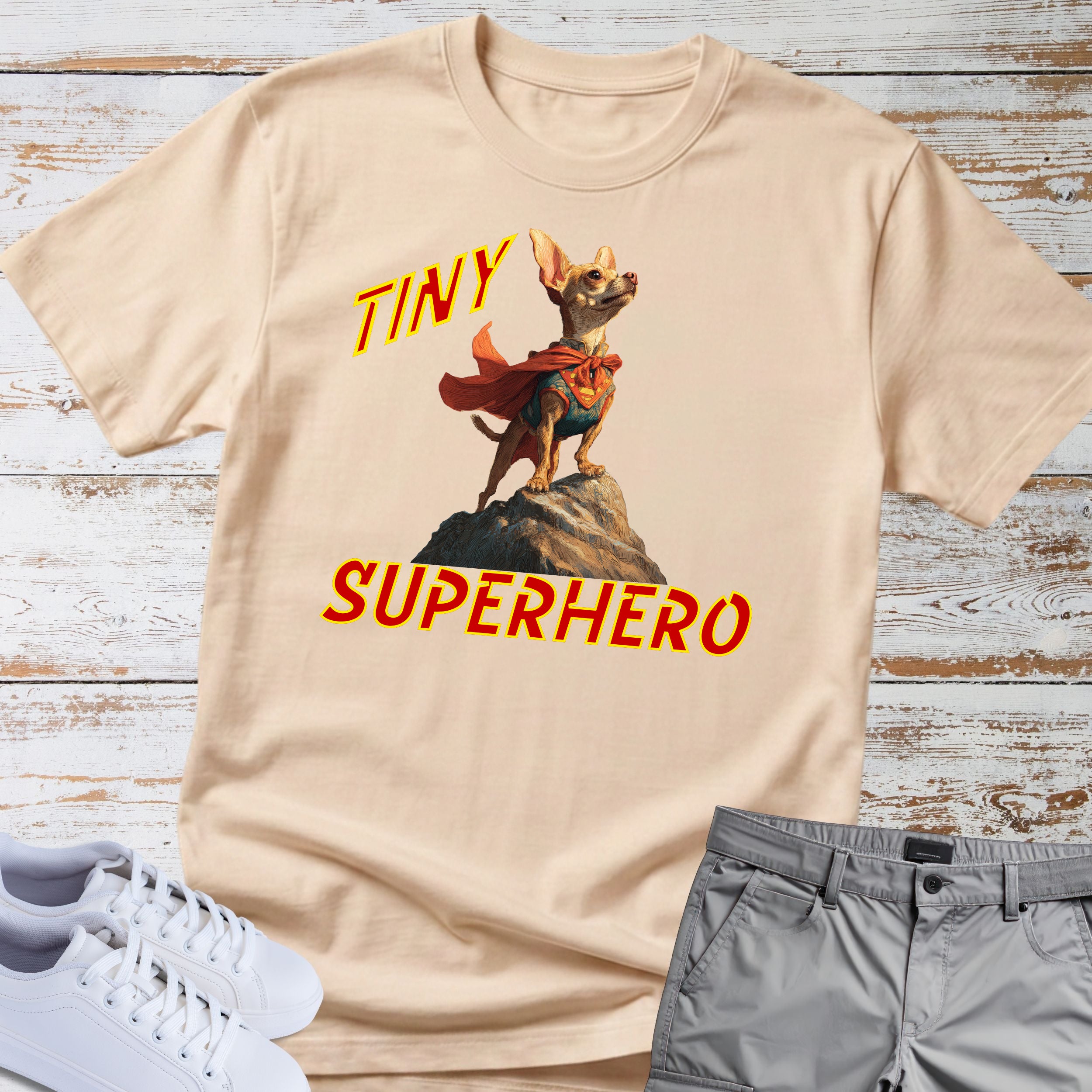 Chihuahua Tiny Superhero T-Shirt
