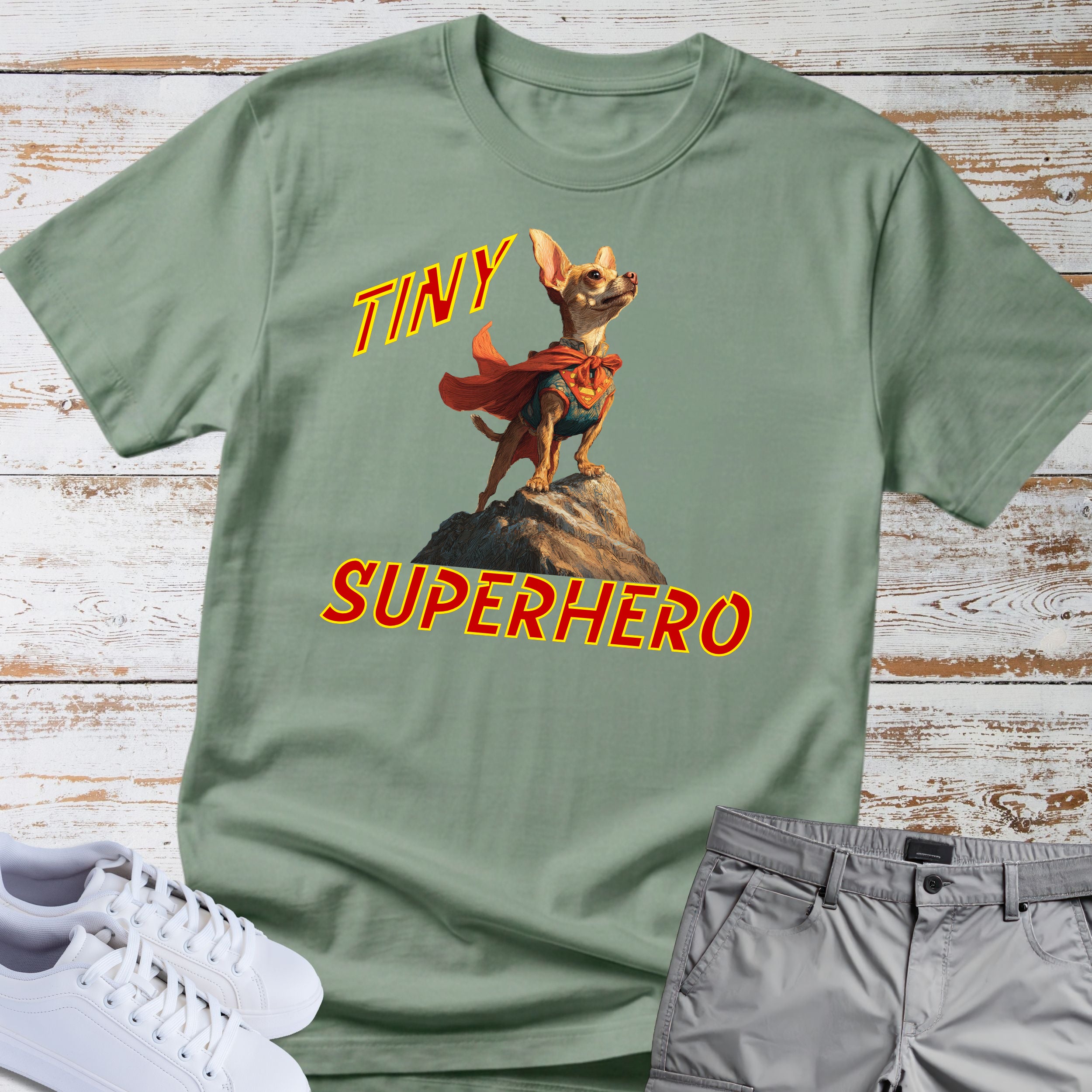 Chihuahua Tiny Superhero T-Shirt
