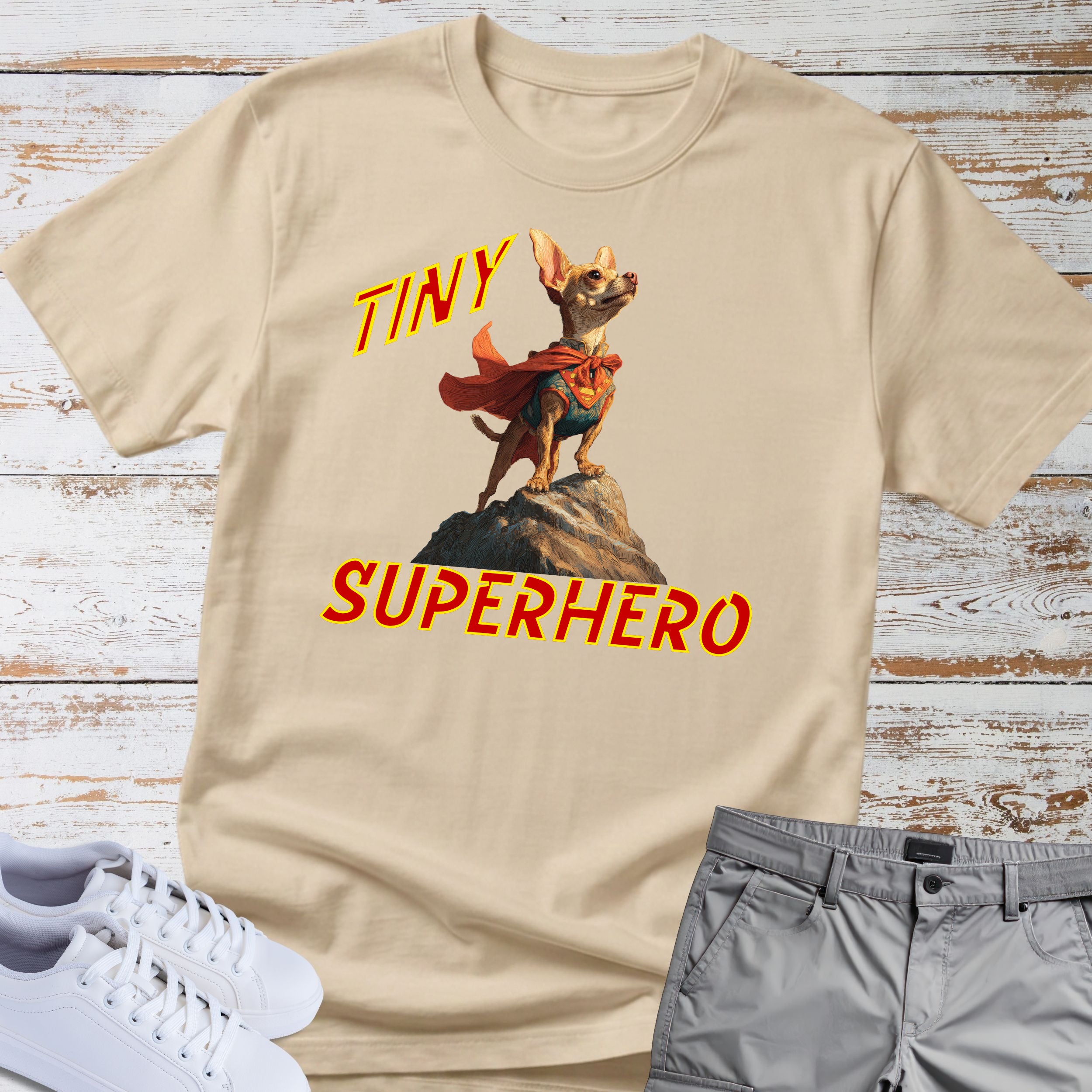 Chihuahua Tiny Superhero T-Shirt
