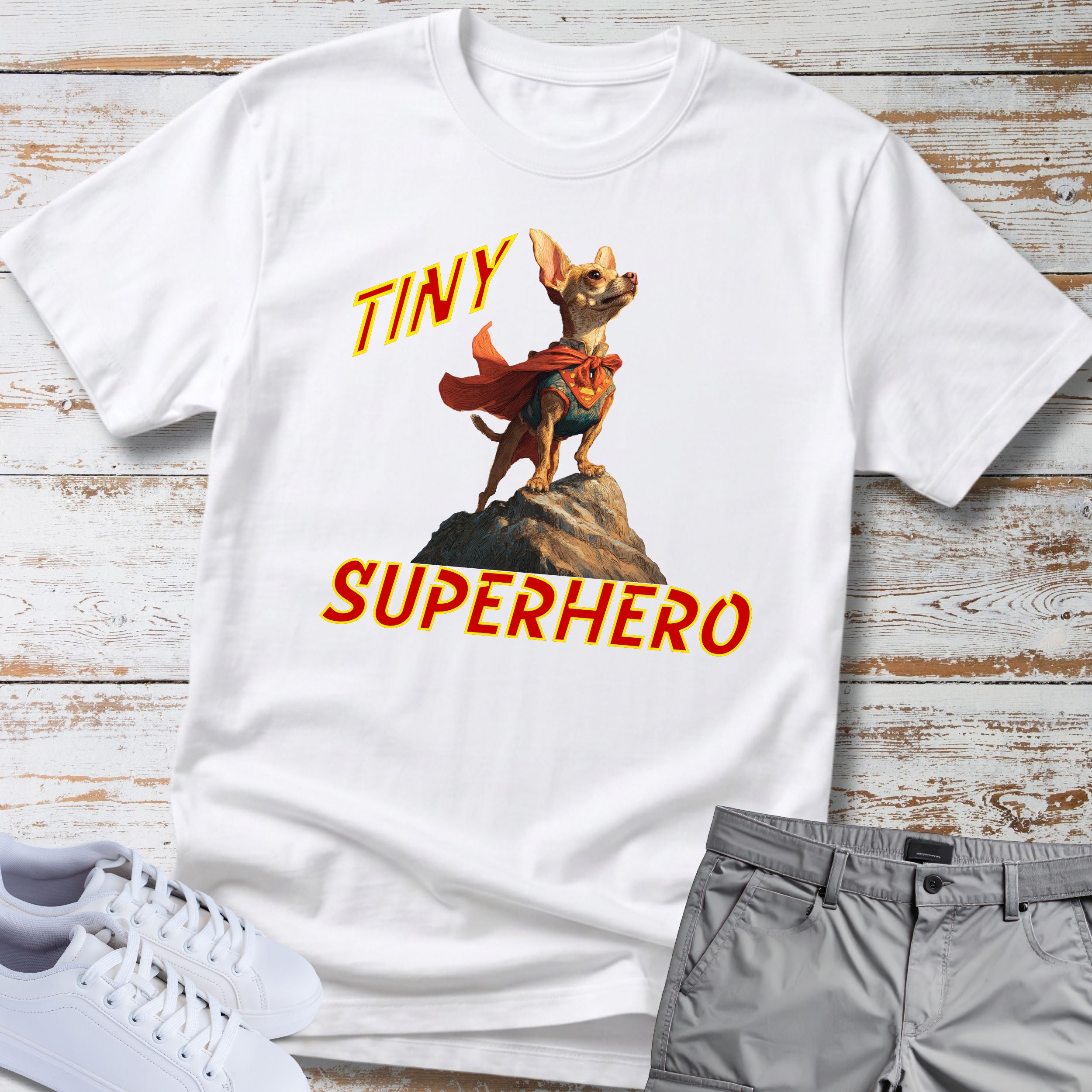 Chihuahua Tiny Superhero T-Shirt