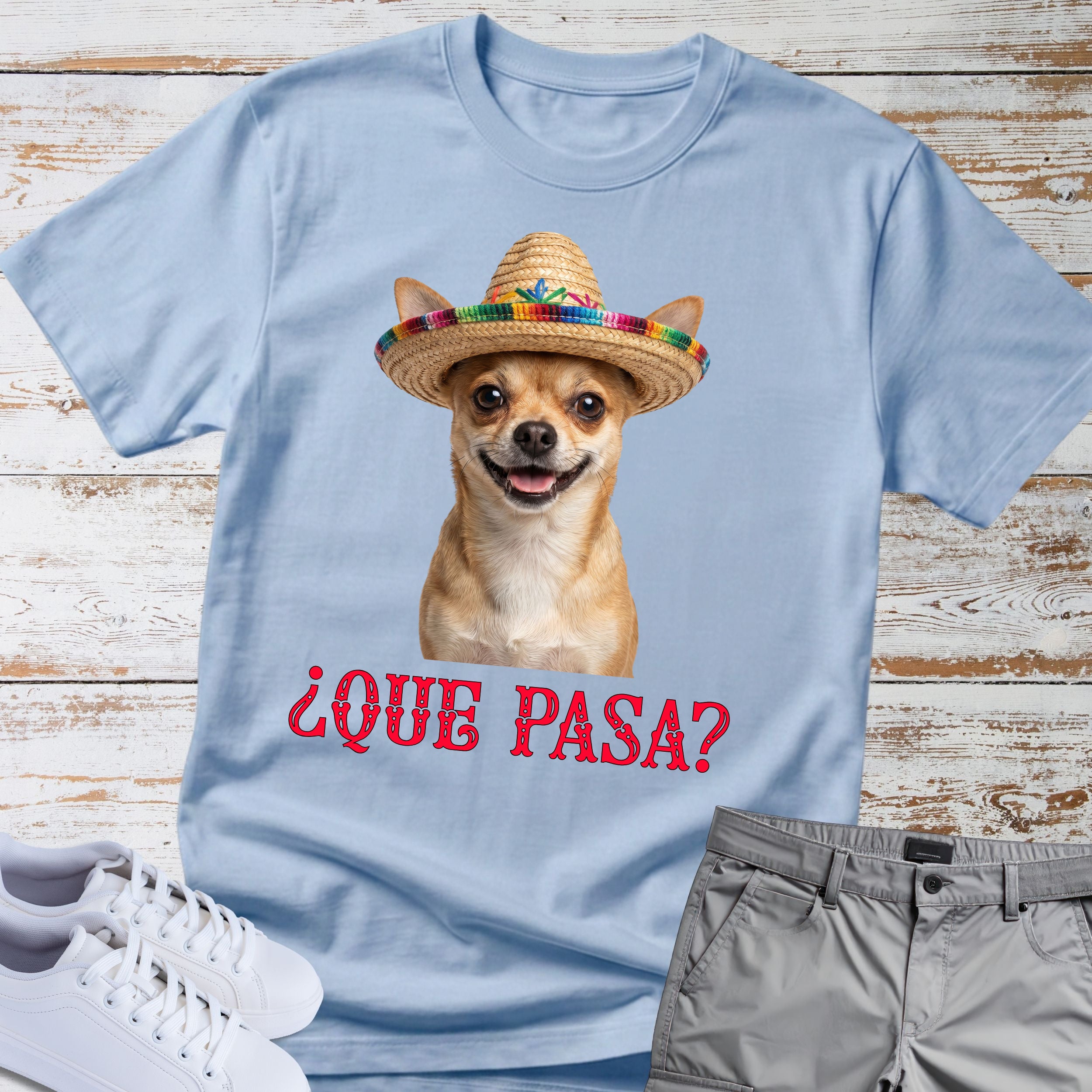 Que Pasa? Fiesta Chihuahua Sombrero T-Shirt