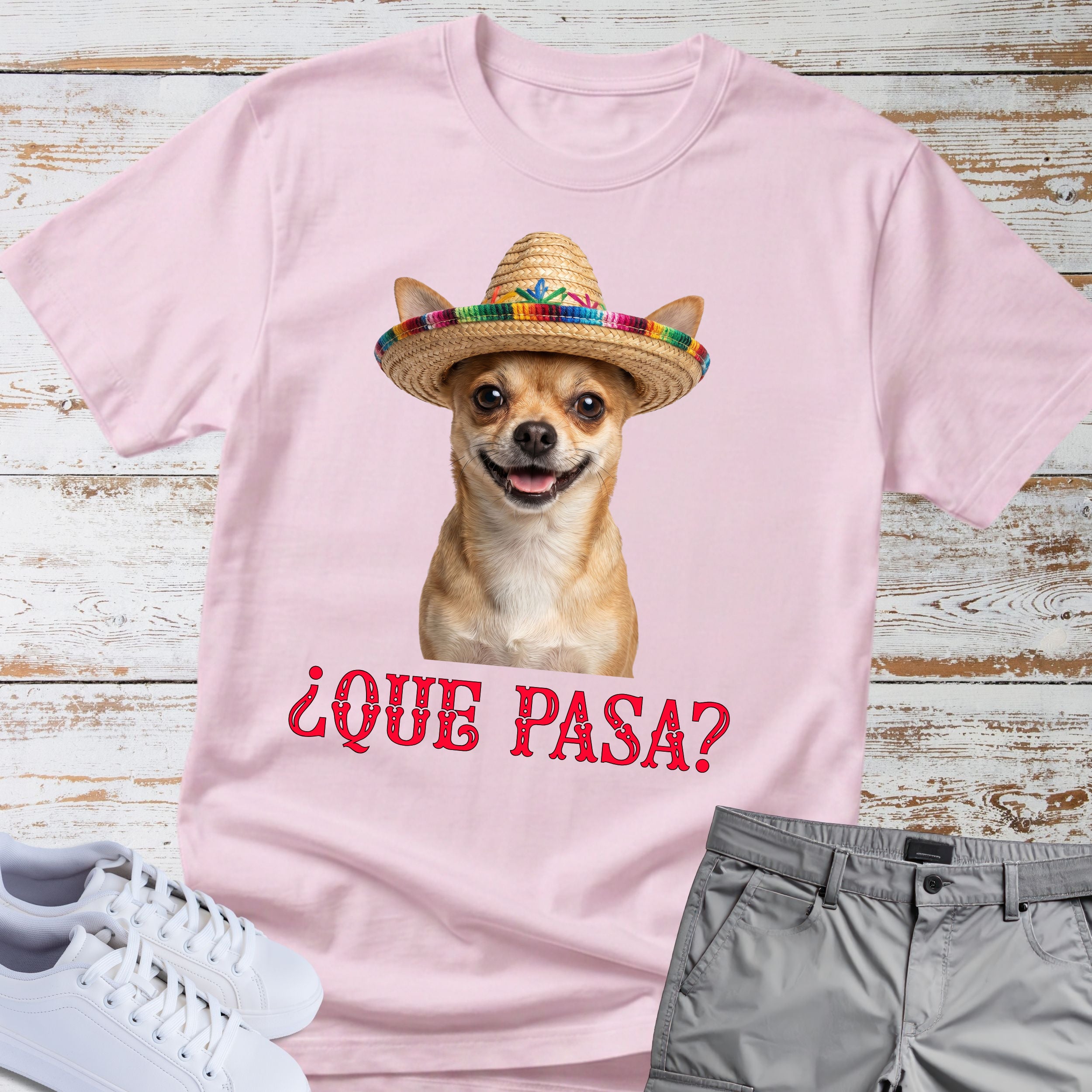 Que Pasa? Fiesta Chihuahua Sombrero T-Shirt