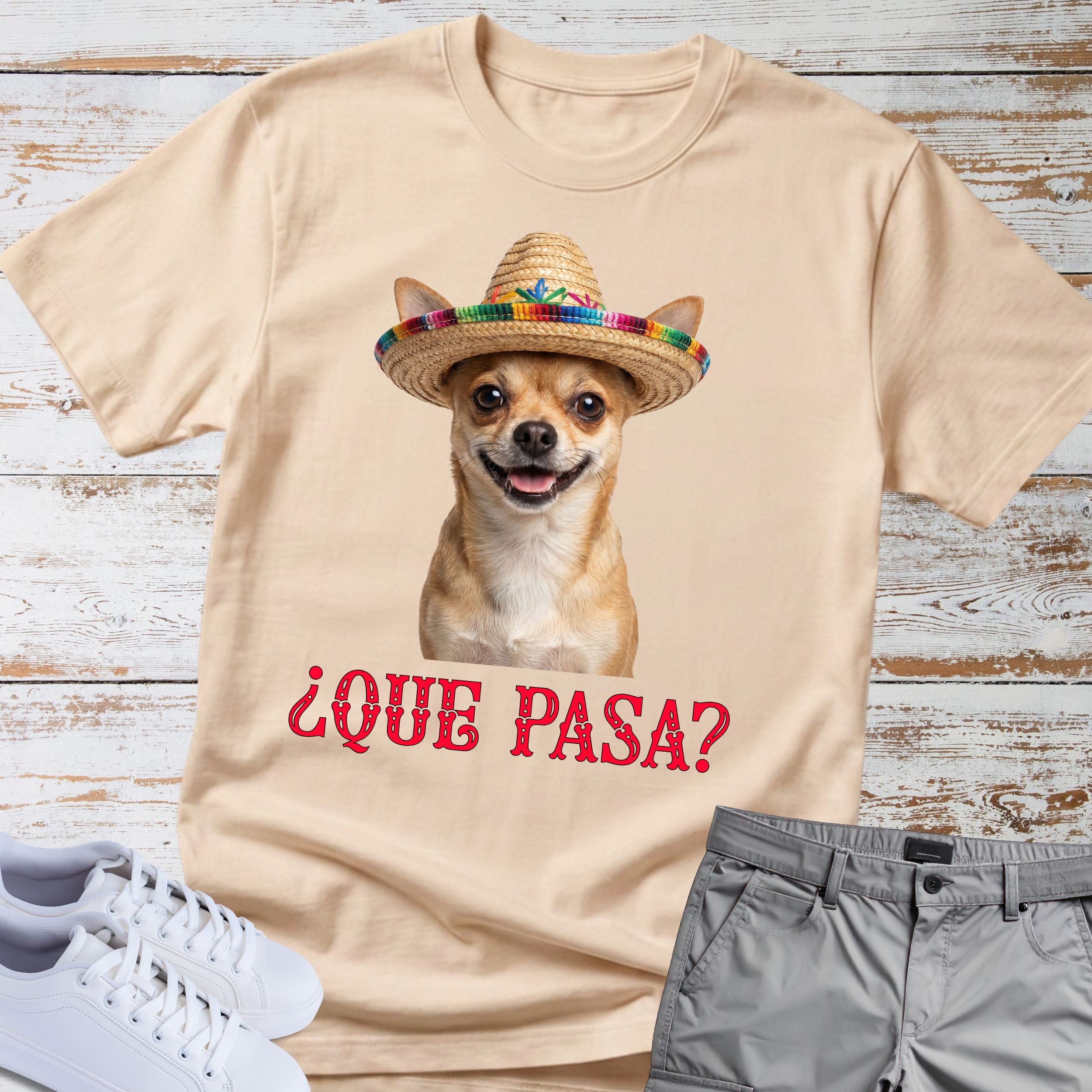 Que Pasa? Fiesta Chihuahua Sombrero T-Shirt