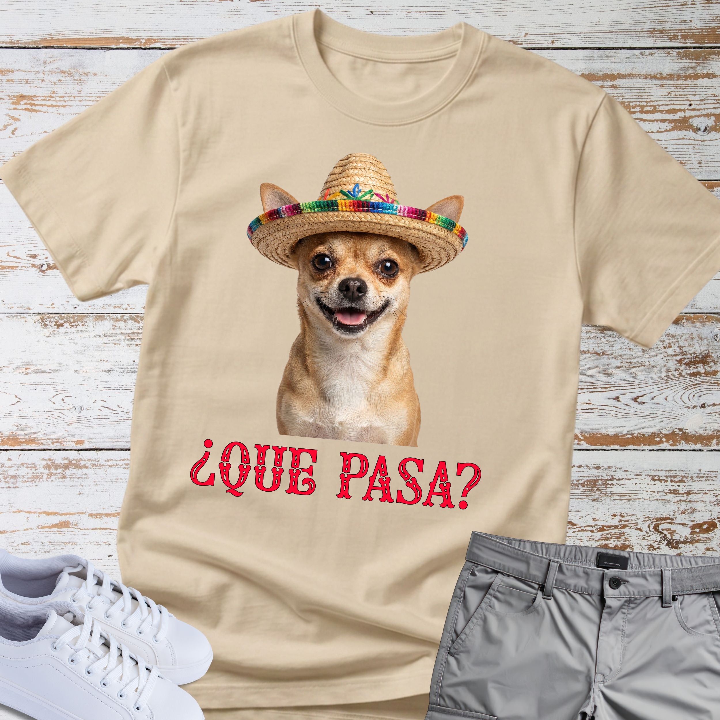 Que Pasa? Fiesta Chihuahua Sombrero T-Shirt