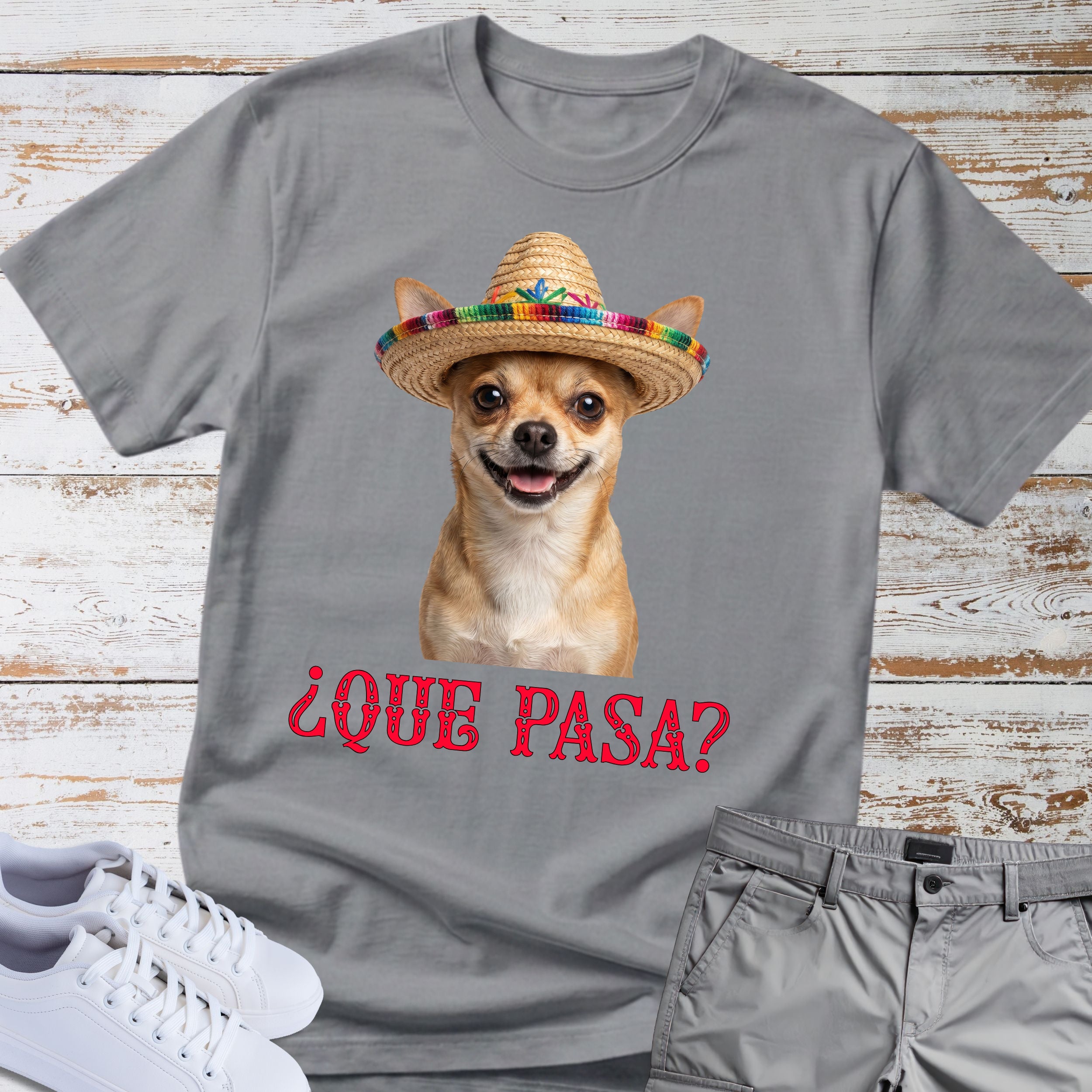 Que Pasa? Fiesta Chihuahua Sombrero T-Shirt