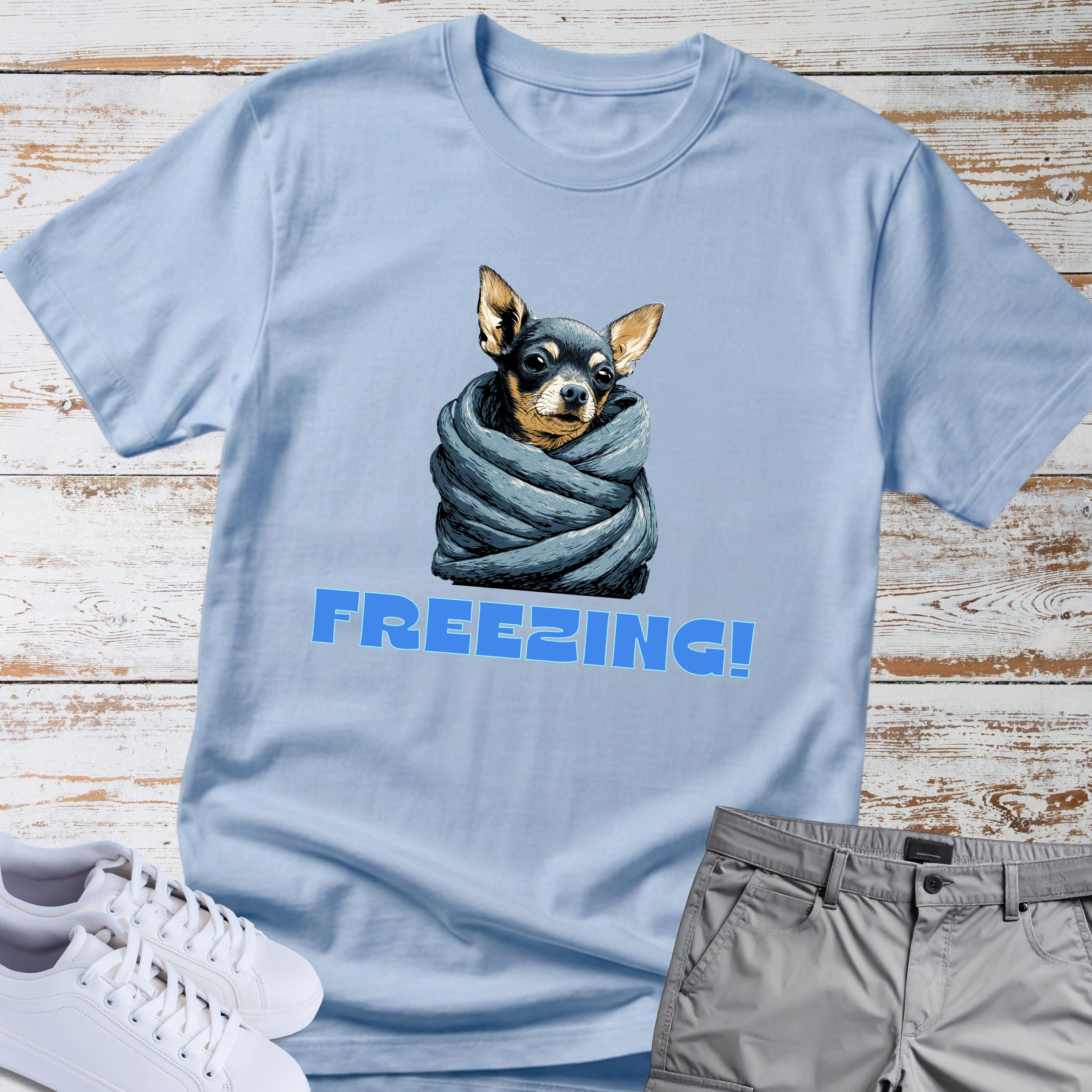 Freezing Blanket Burrito Chihuahua T-Shirt