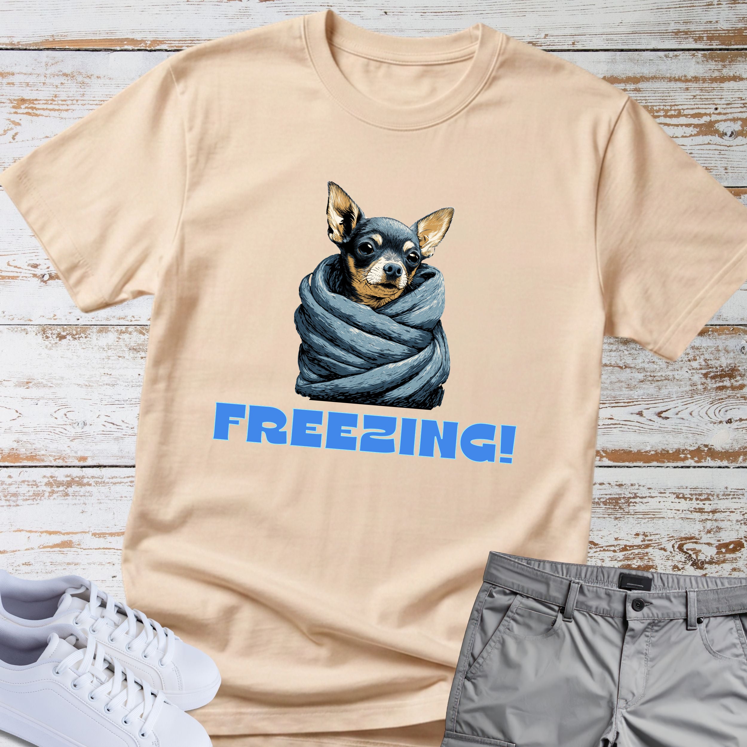 Freezing Blanket Burrito Chihuahua T-Shirt