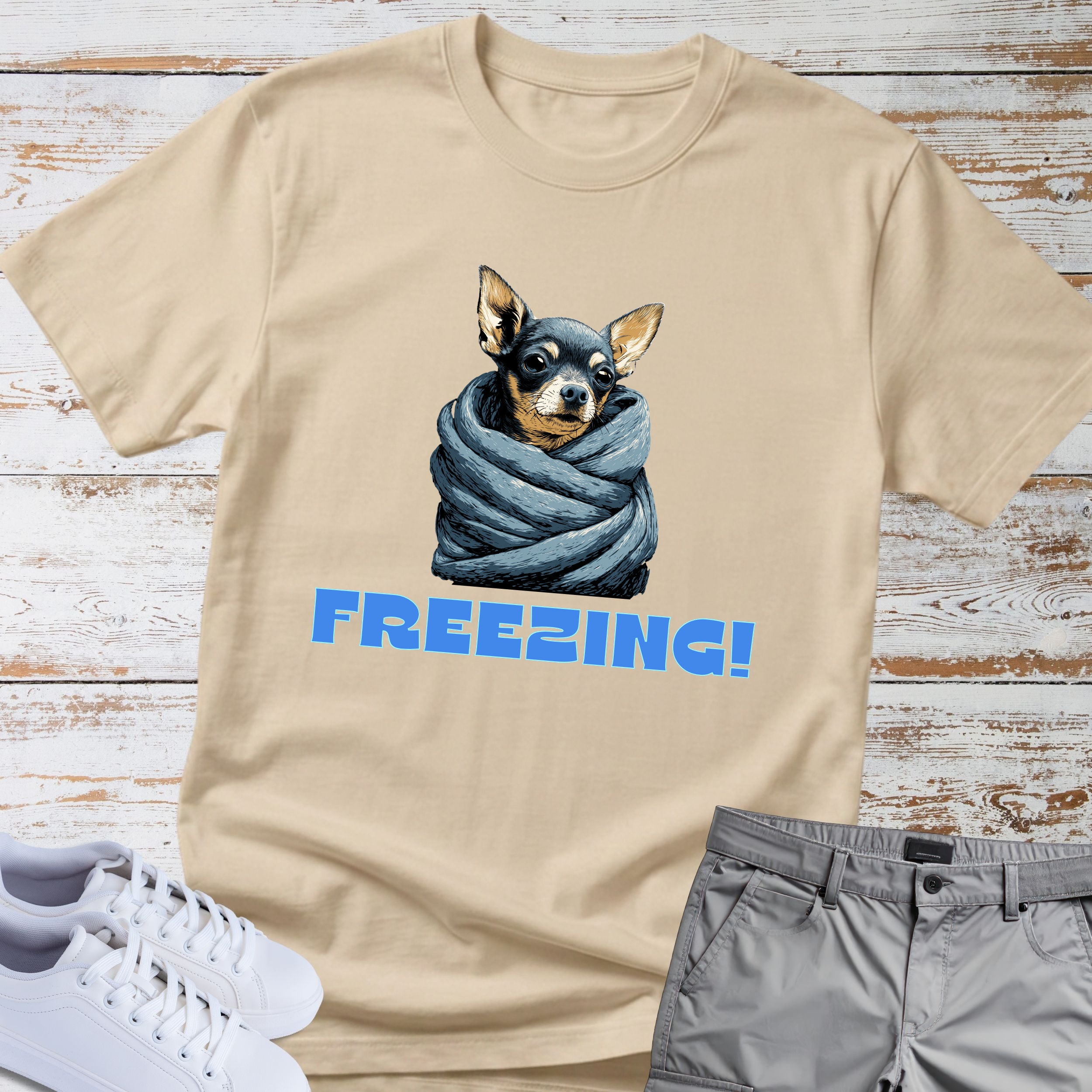 Freezing Blanket Burrito Chihuahua T-Shirt