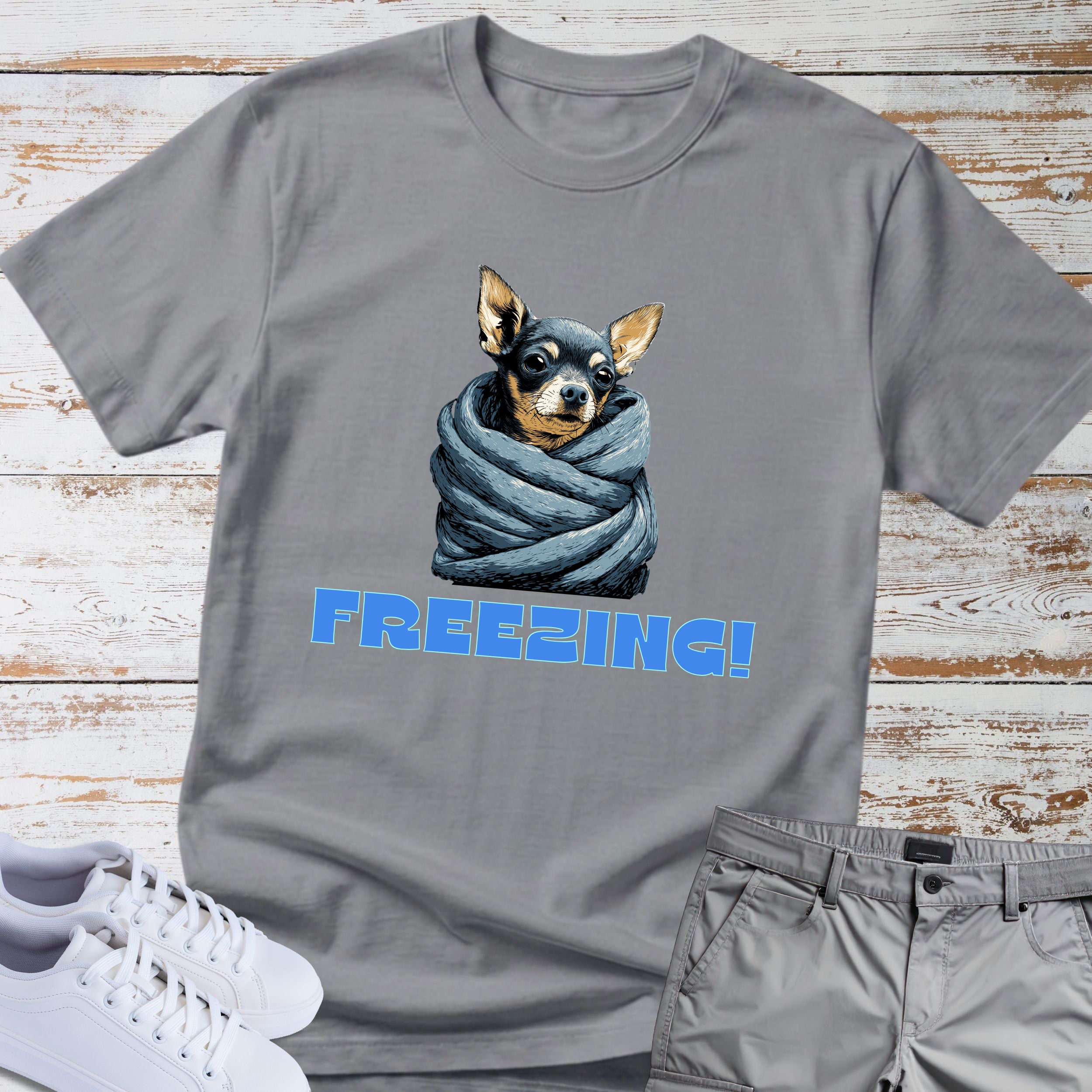 Freezing Blanket Burrito Chihuahua T-Shirt