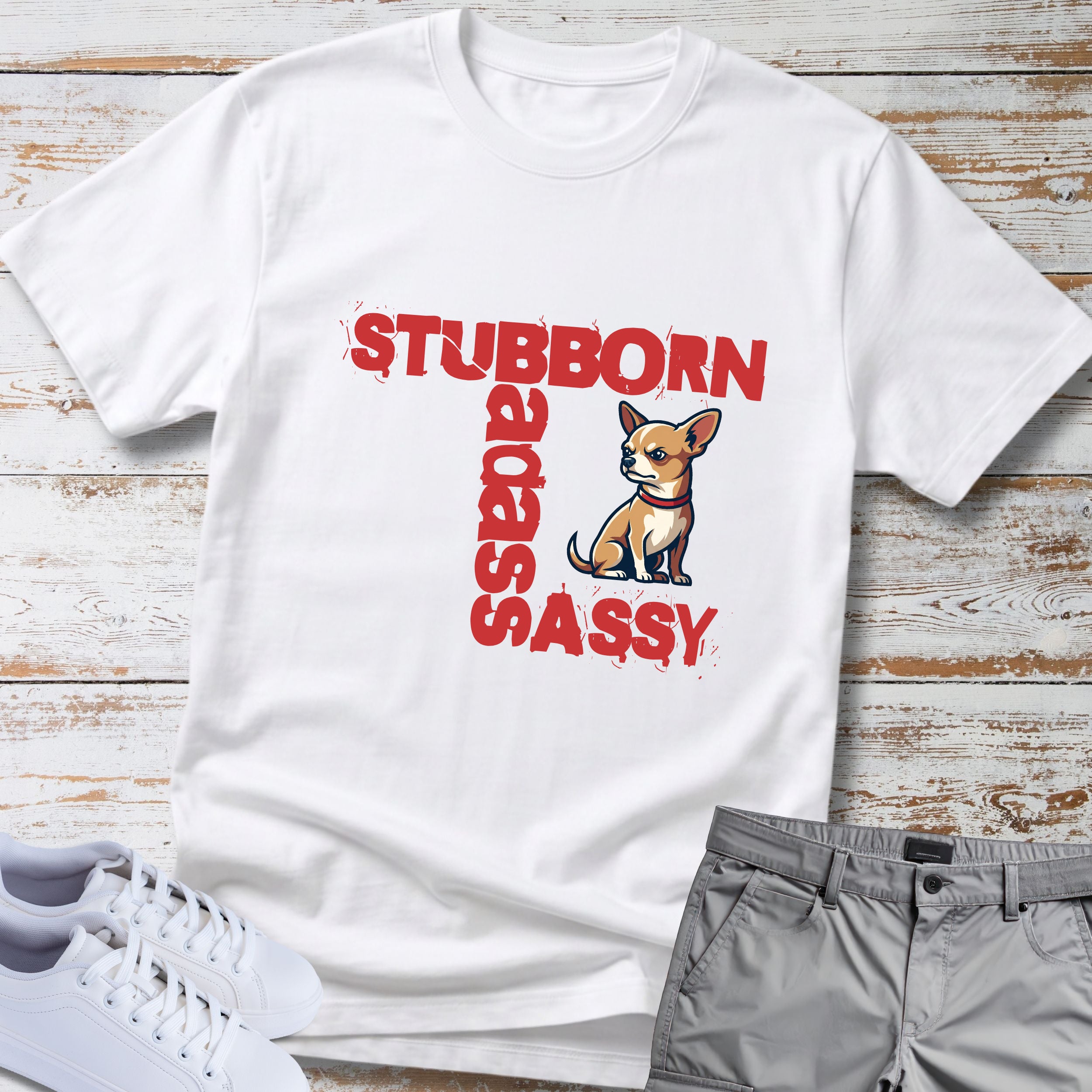 Chihuahua 'Stubborn, Badass, Sassy' T-Shirt