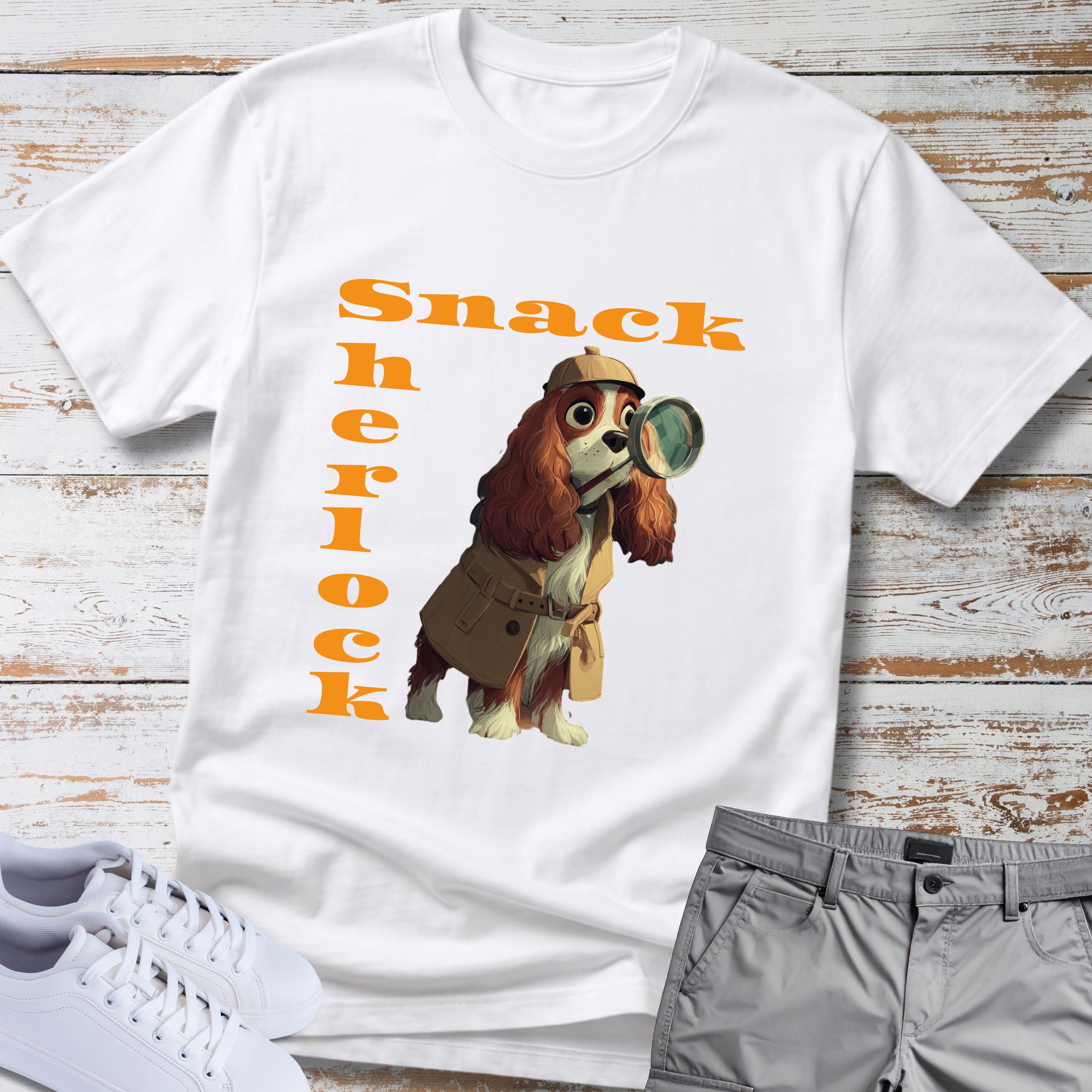 Cavalier King Charles Snack Sherlock T-Shirt