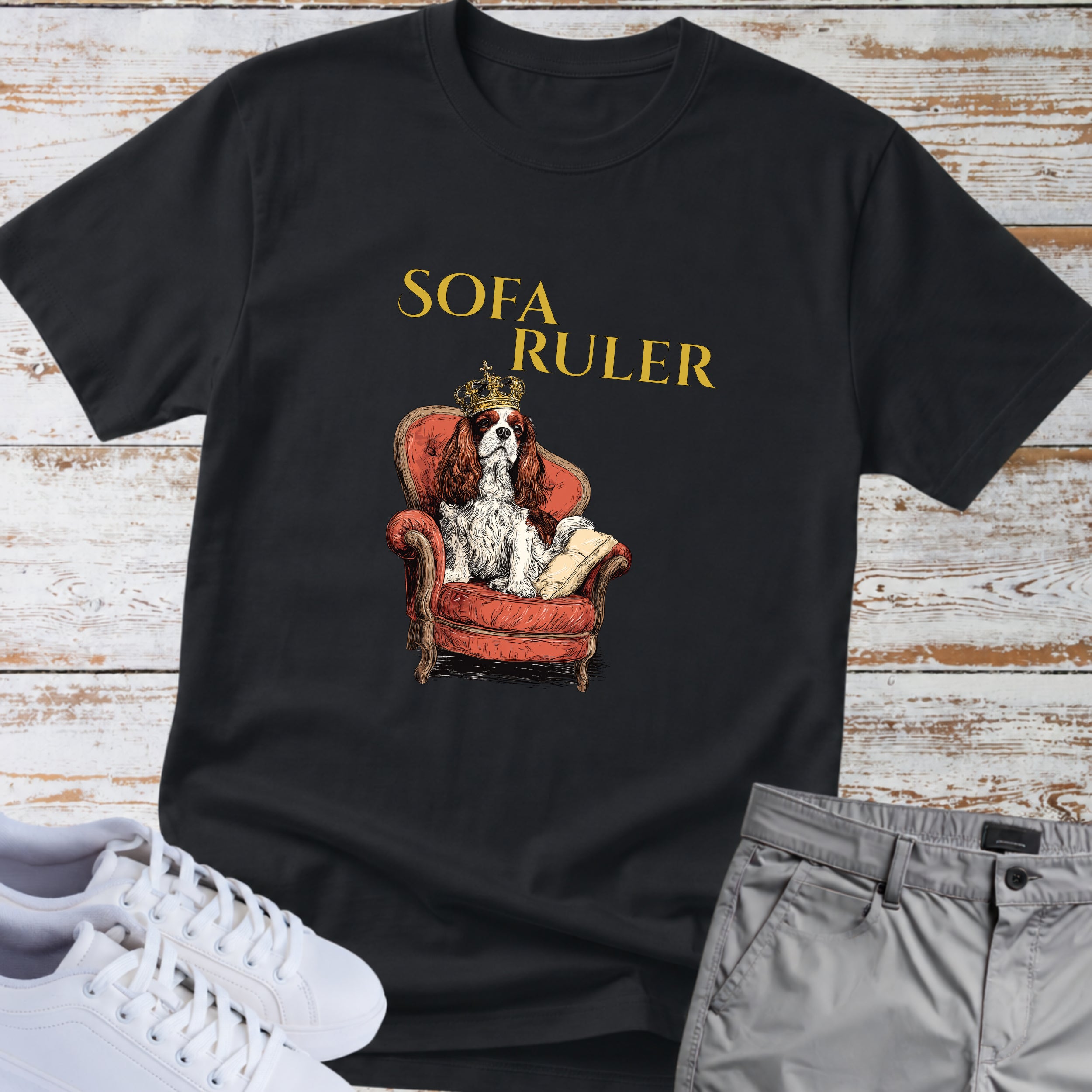 Sofa Ruler Cavalier King Charles T-Shirt