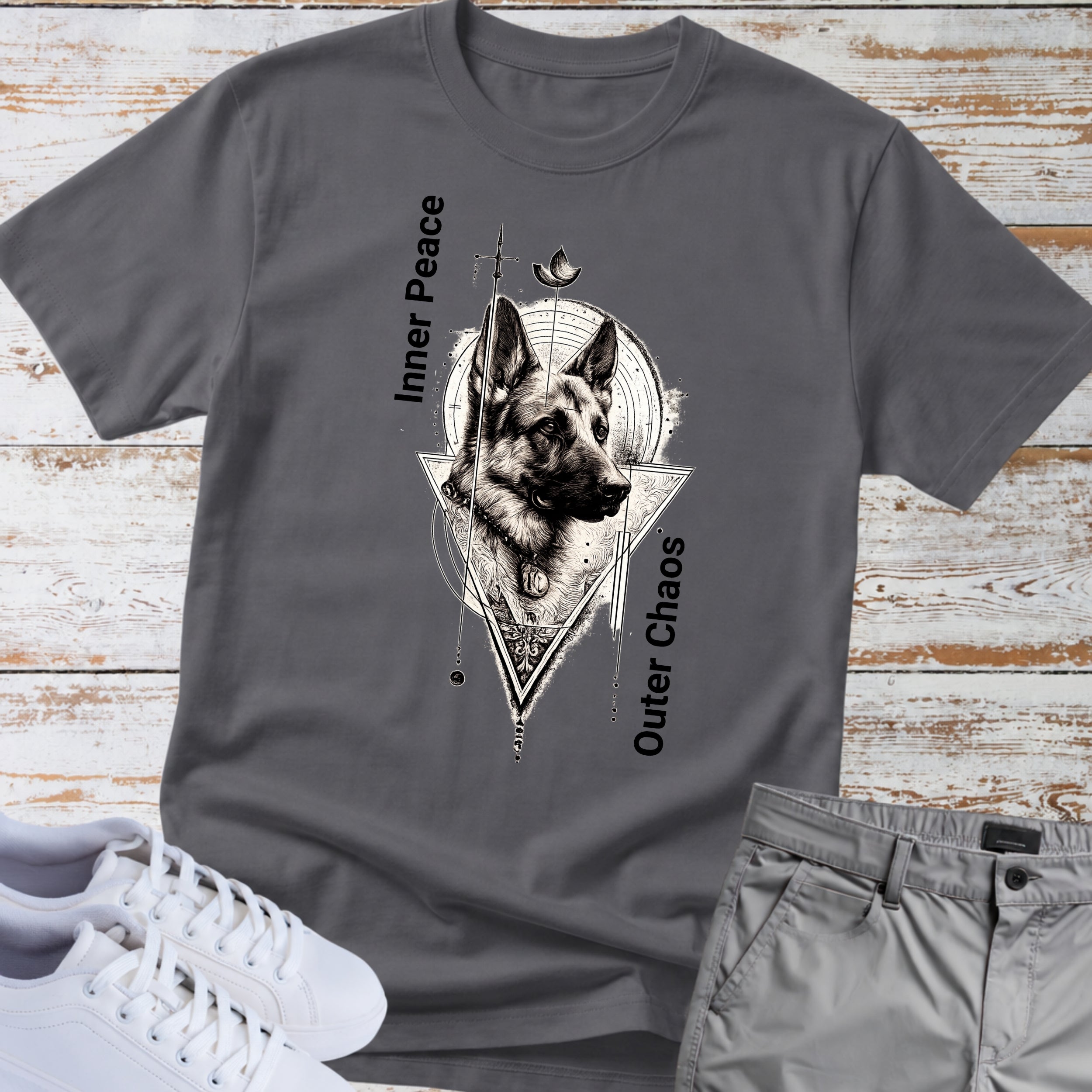 German Shepherd "Inner Peace, Outer Chaos" T-Shirt
