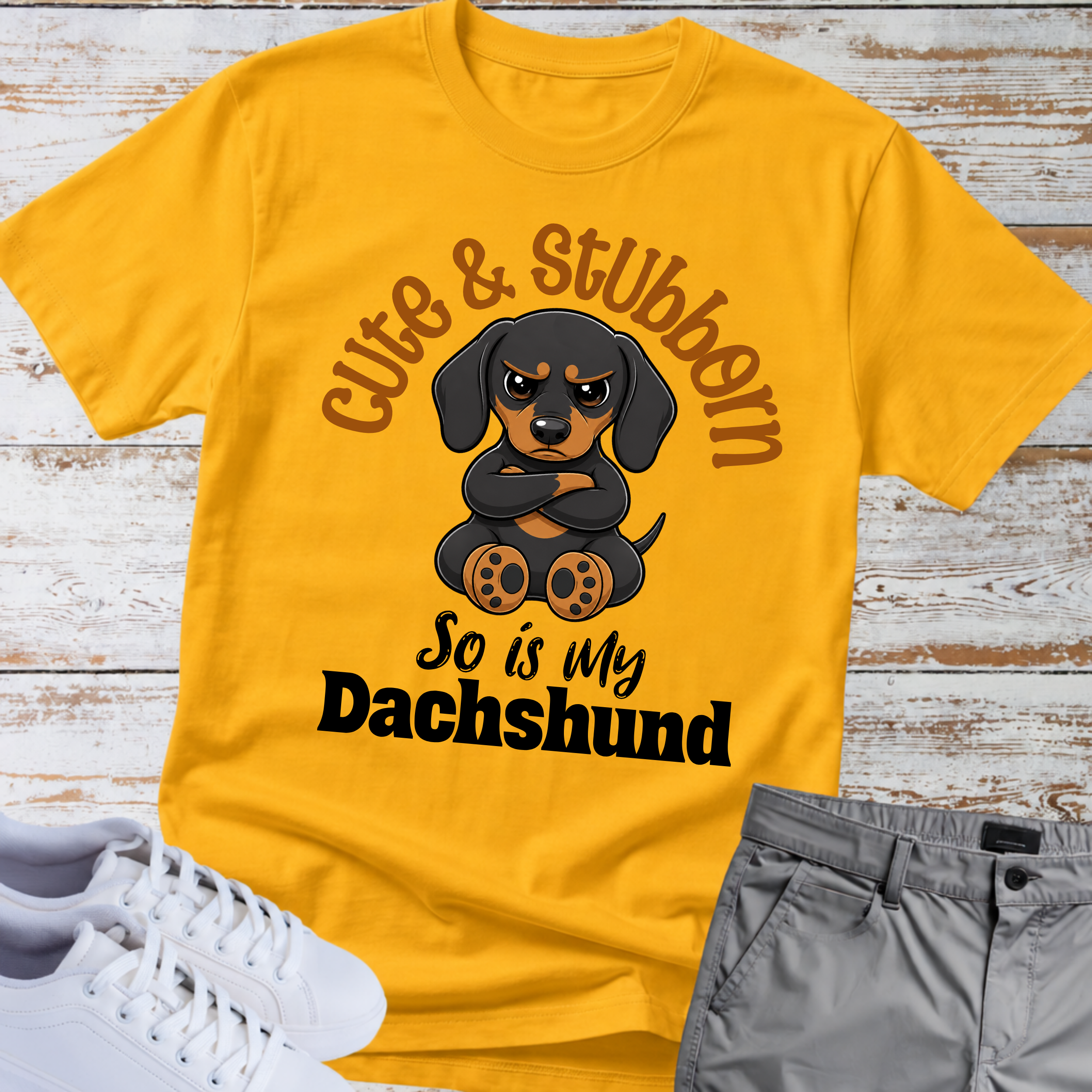 Cute & Stubborn Dachshund T-Shirt