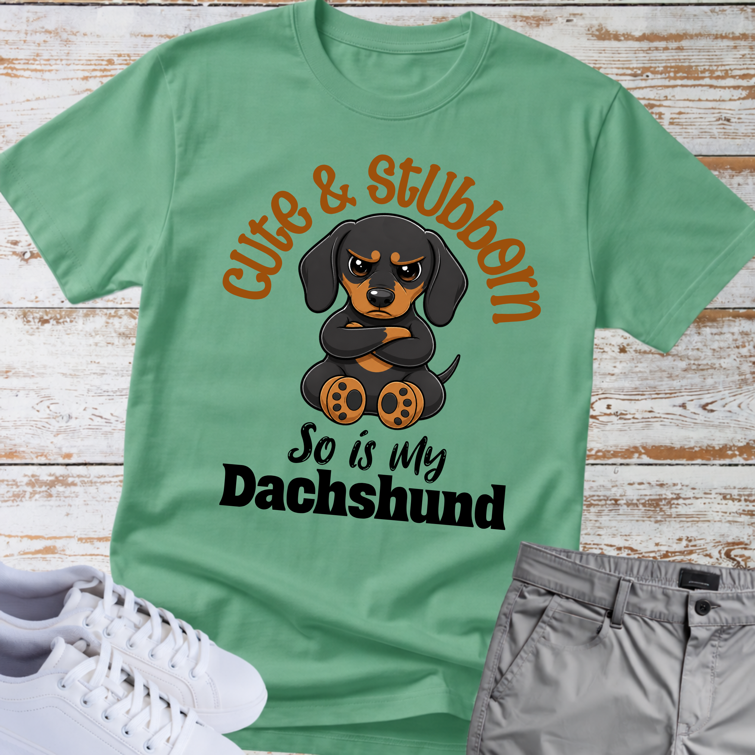 Cute & Stubborn Dachshund T-Shirt