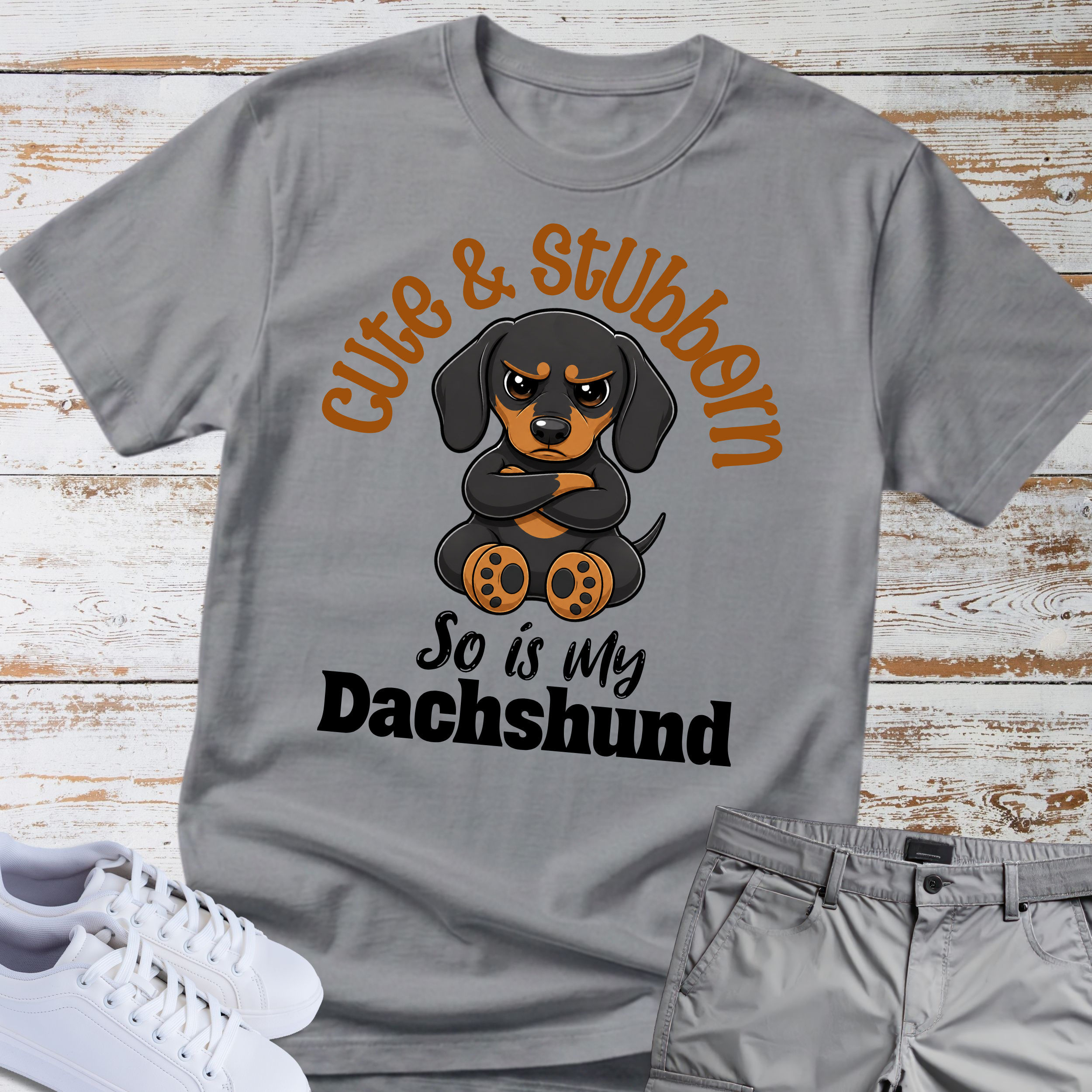 Cute & Stubborn Dachshund T-Shirt
