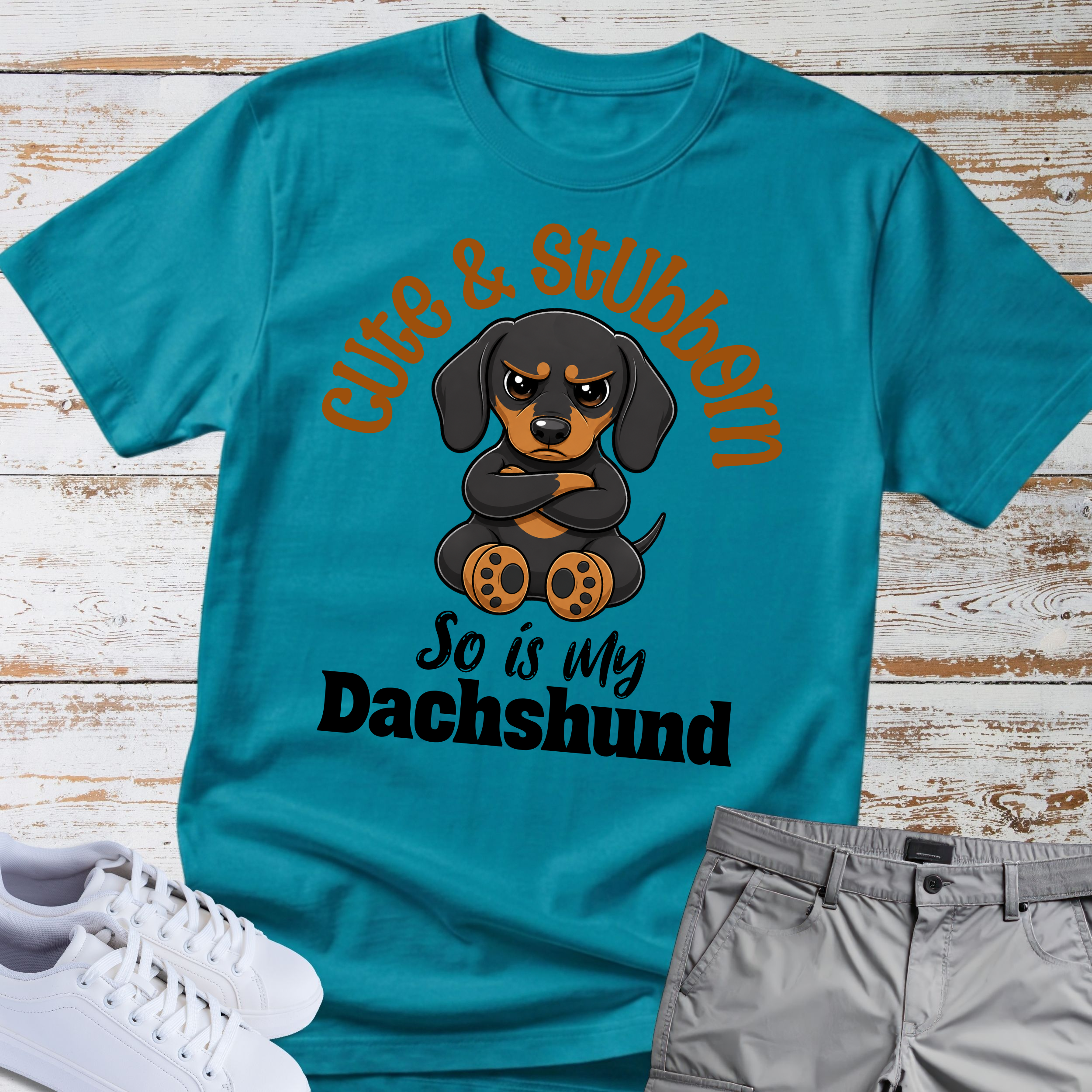 Cute & Stubborn Dachshund T-Shirt