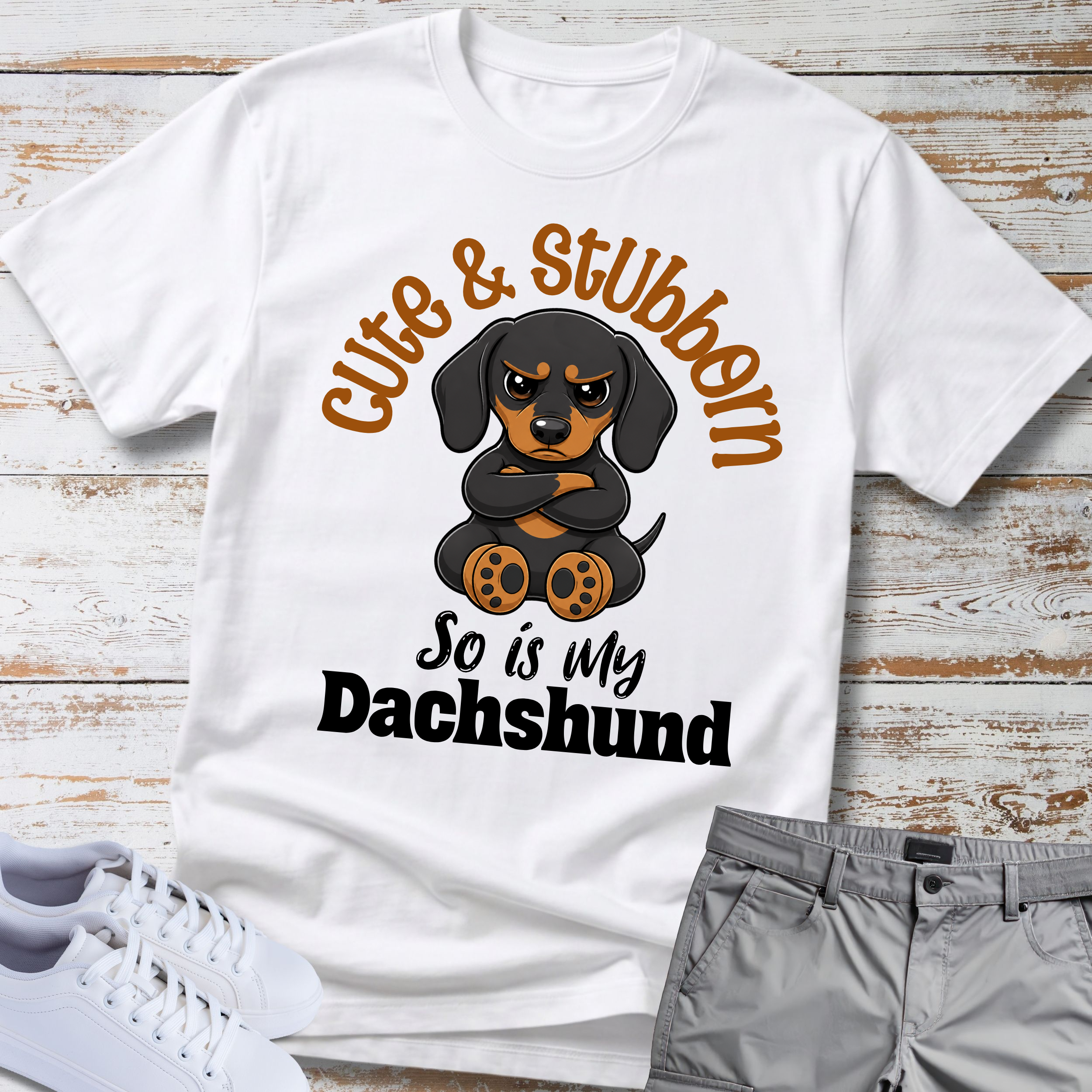 Cute & Stubborn Dachshund T-Shirt
