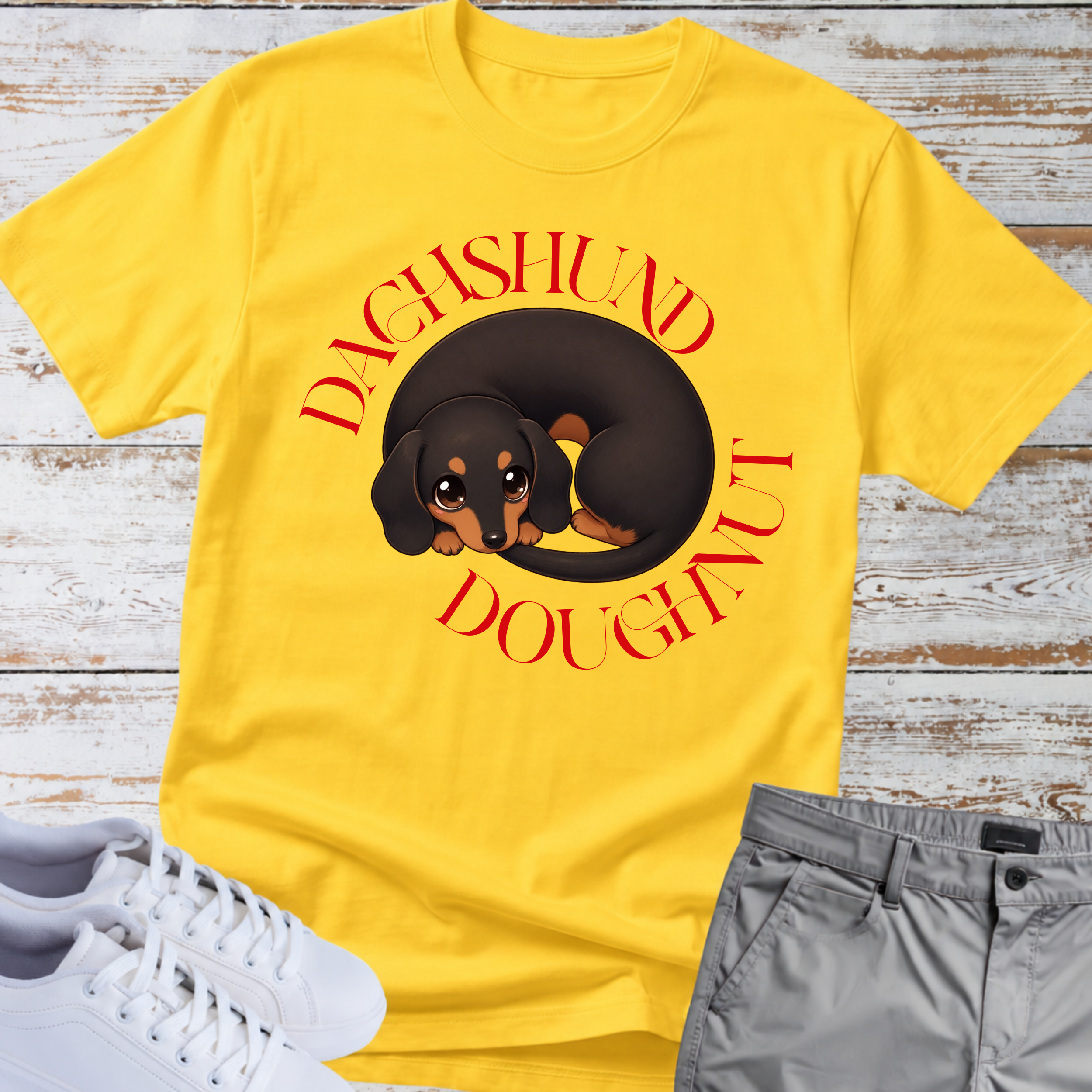 Sleeping Dachshund Doughnut T-Shirt