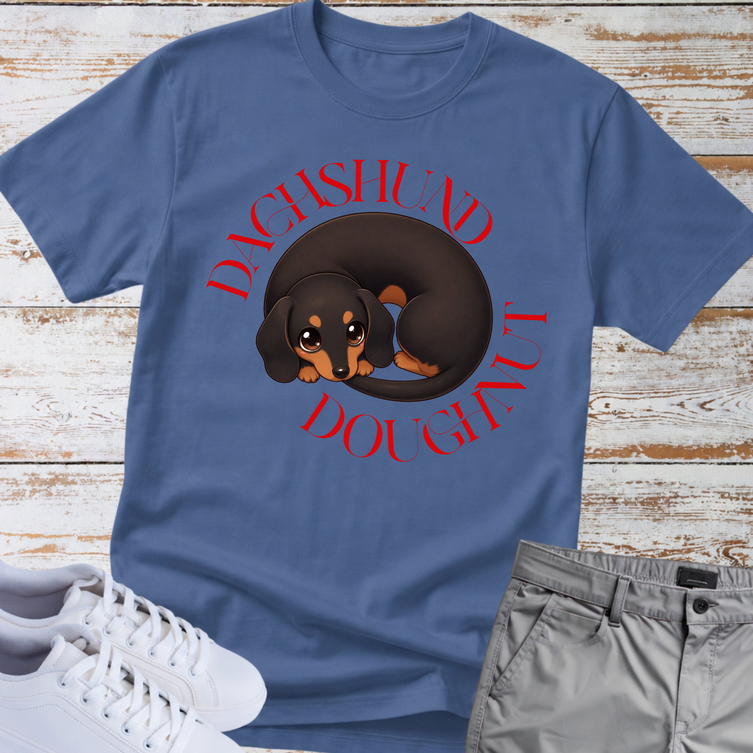 Sleeping Dachshund Doughnut T-Shirt