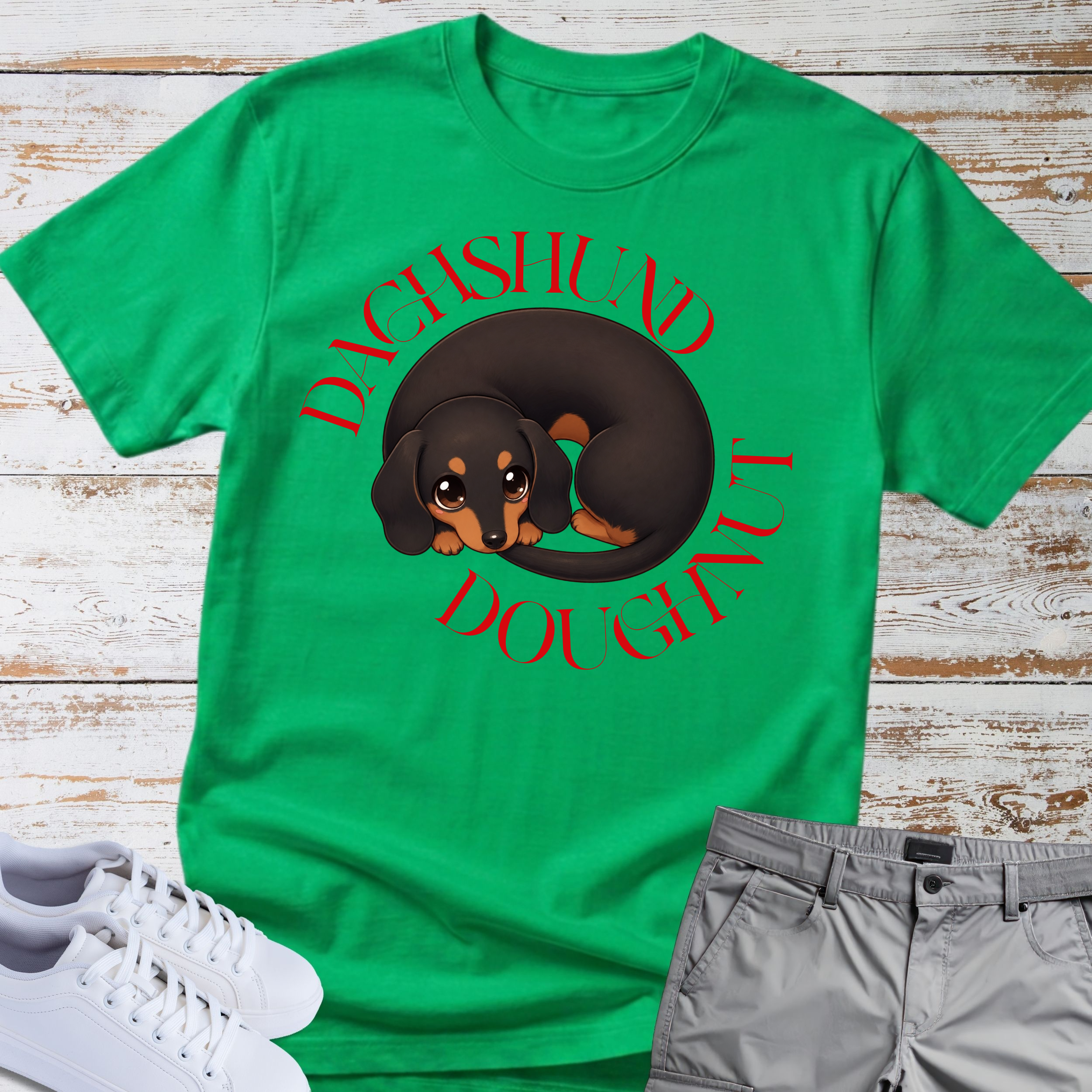 Sleeping Dachshund Doughnut T-Shirt