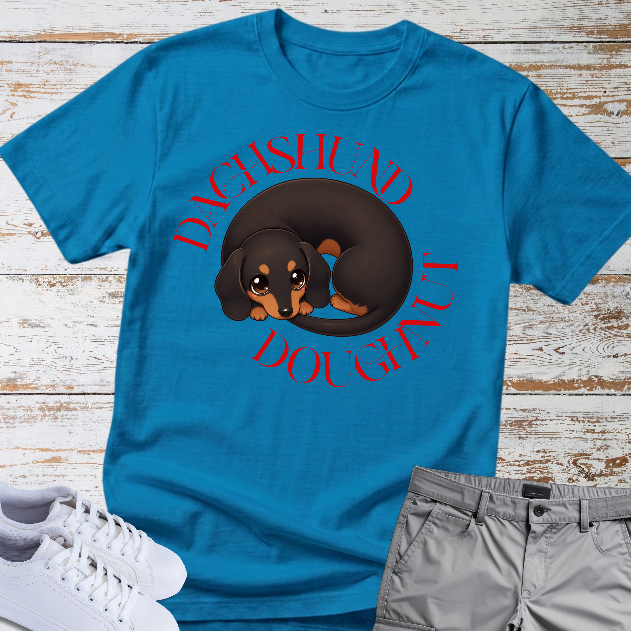 Sleeping Dachshund Doughnut T-Shirt